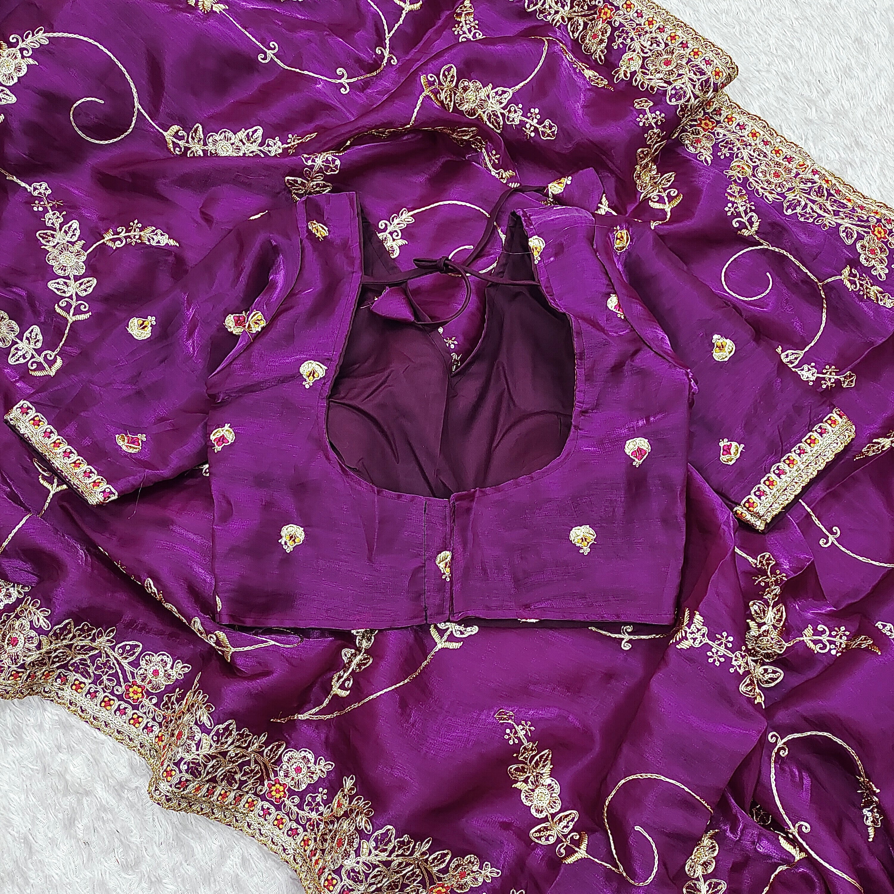 Party Wear Saree With Embroidery Codding & Sequins Work