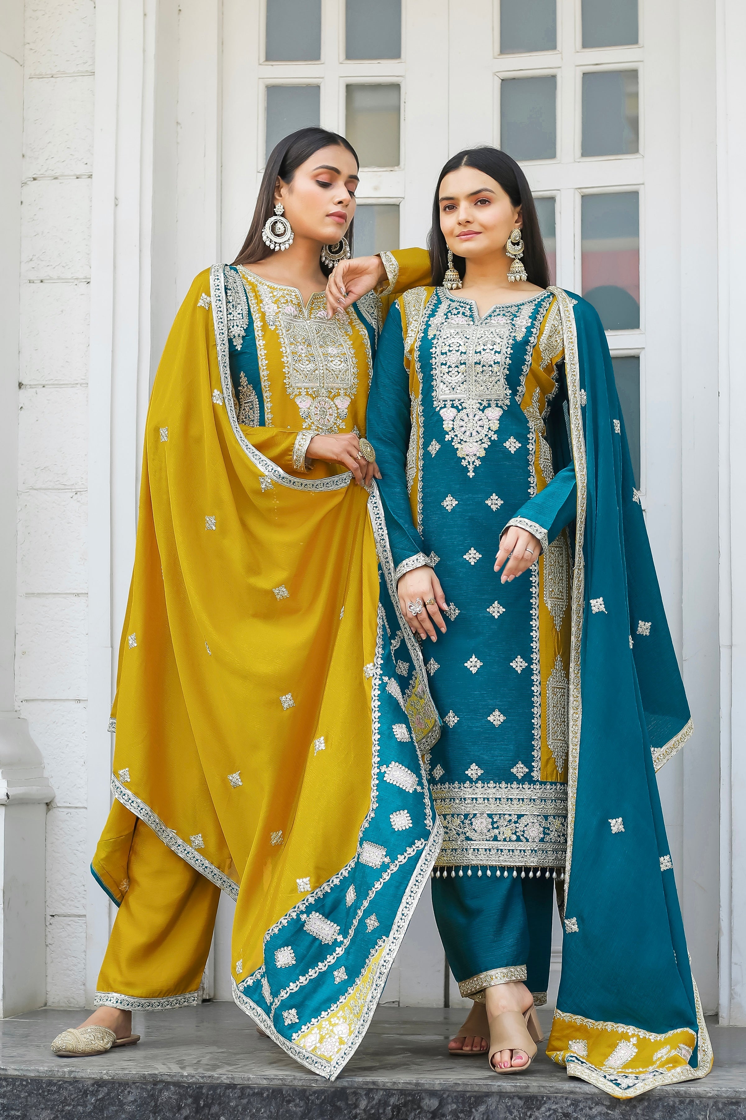 Designer Party Wear Look Silk Top Plazzo & Dupatta Set