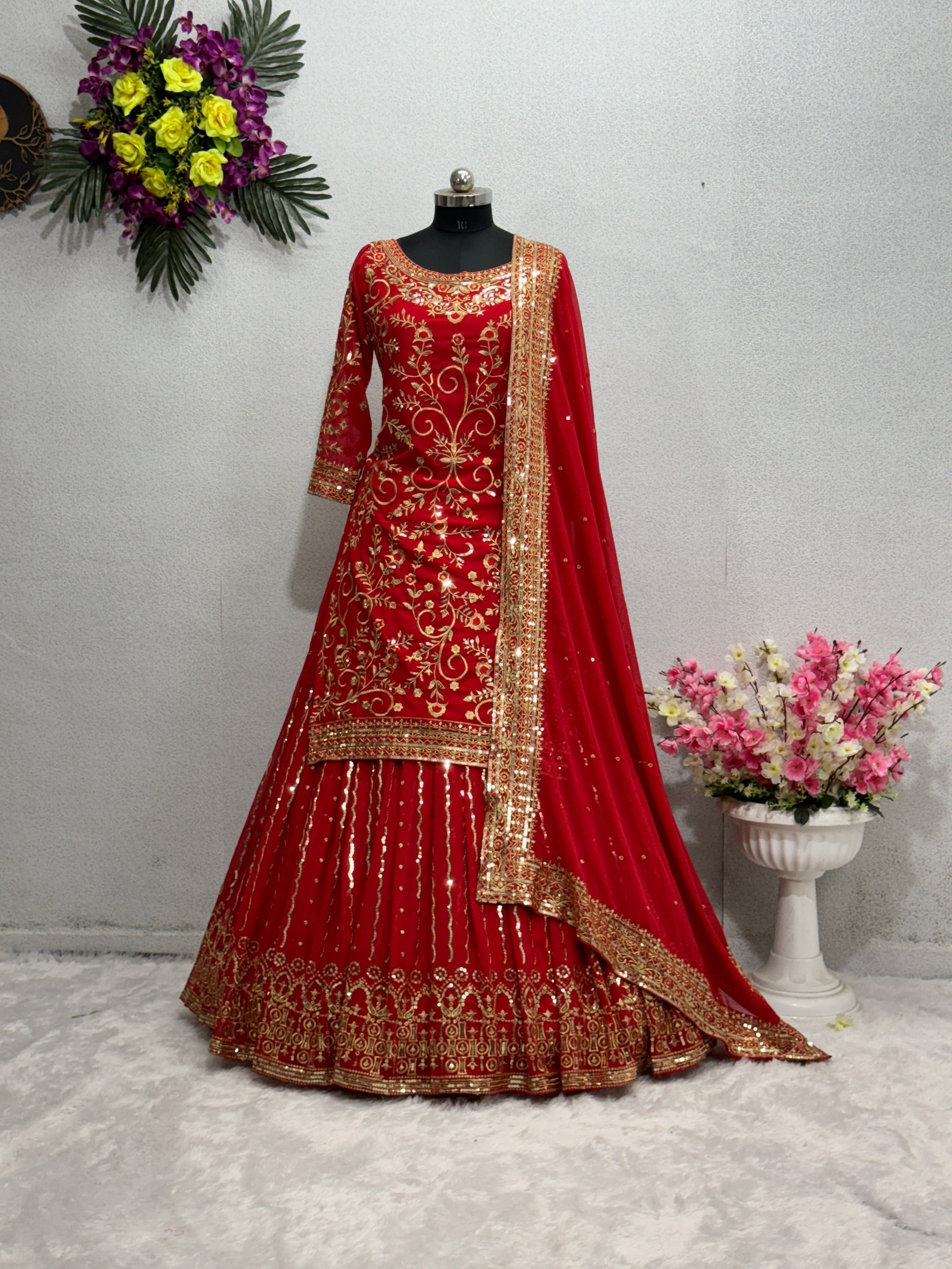 Beautiful Party Wear Top Lehenga And Fancy Dupatta