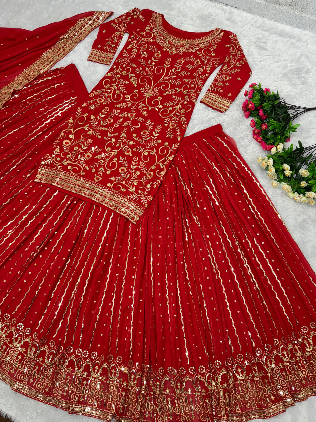 Beautiful Party Wear Top Lehenga And Fancy Dupatta