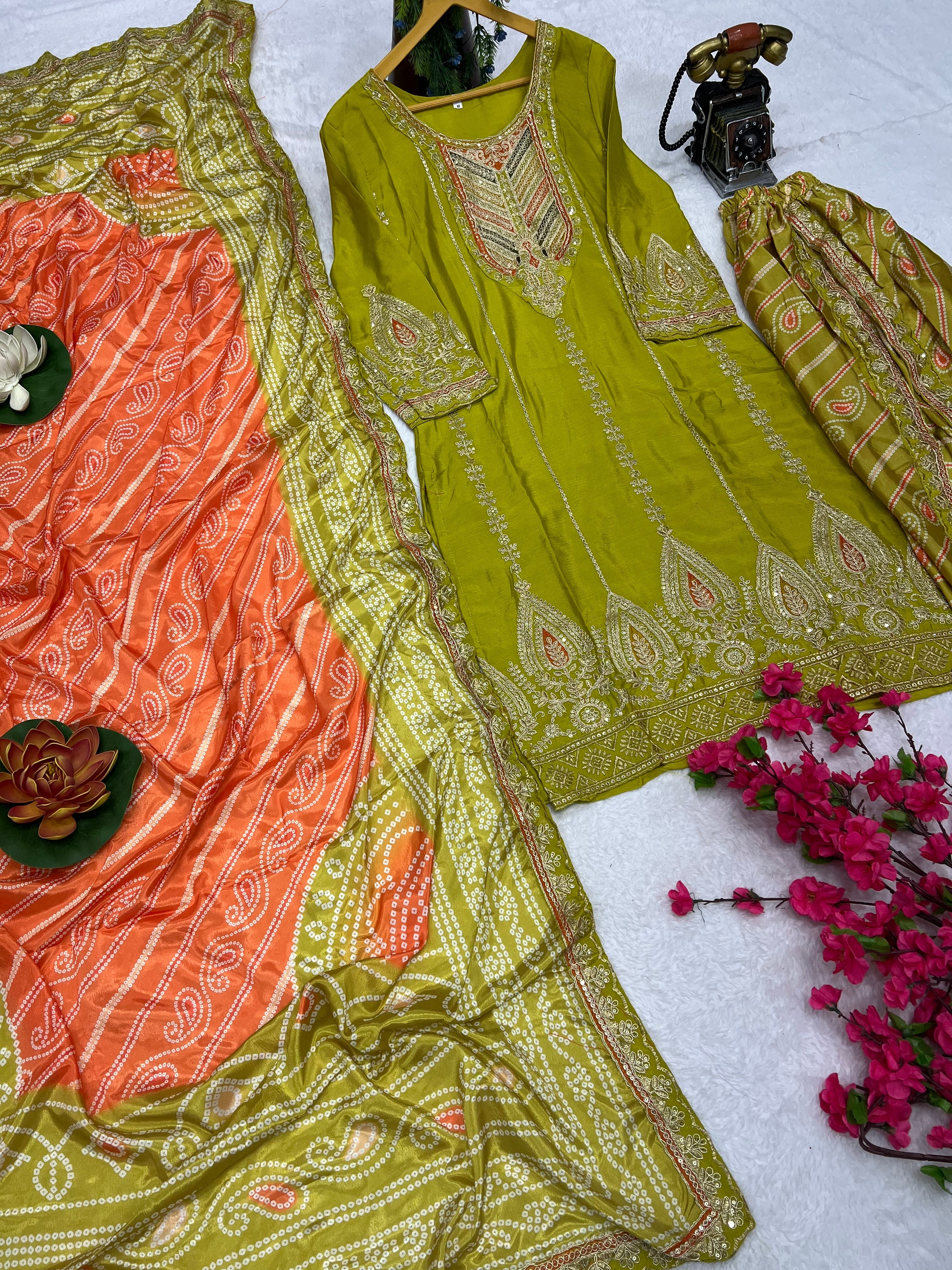 डिज़ाइनर पार्टी वियर टॉप-बॉटम और खूबसूरत दुपट्टा