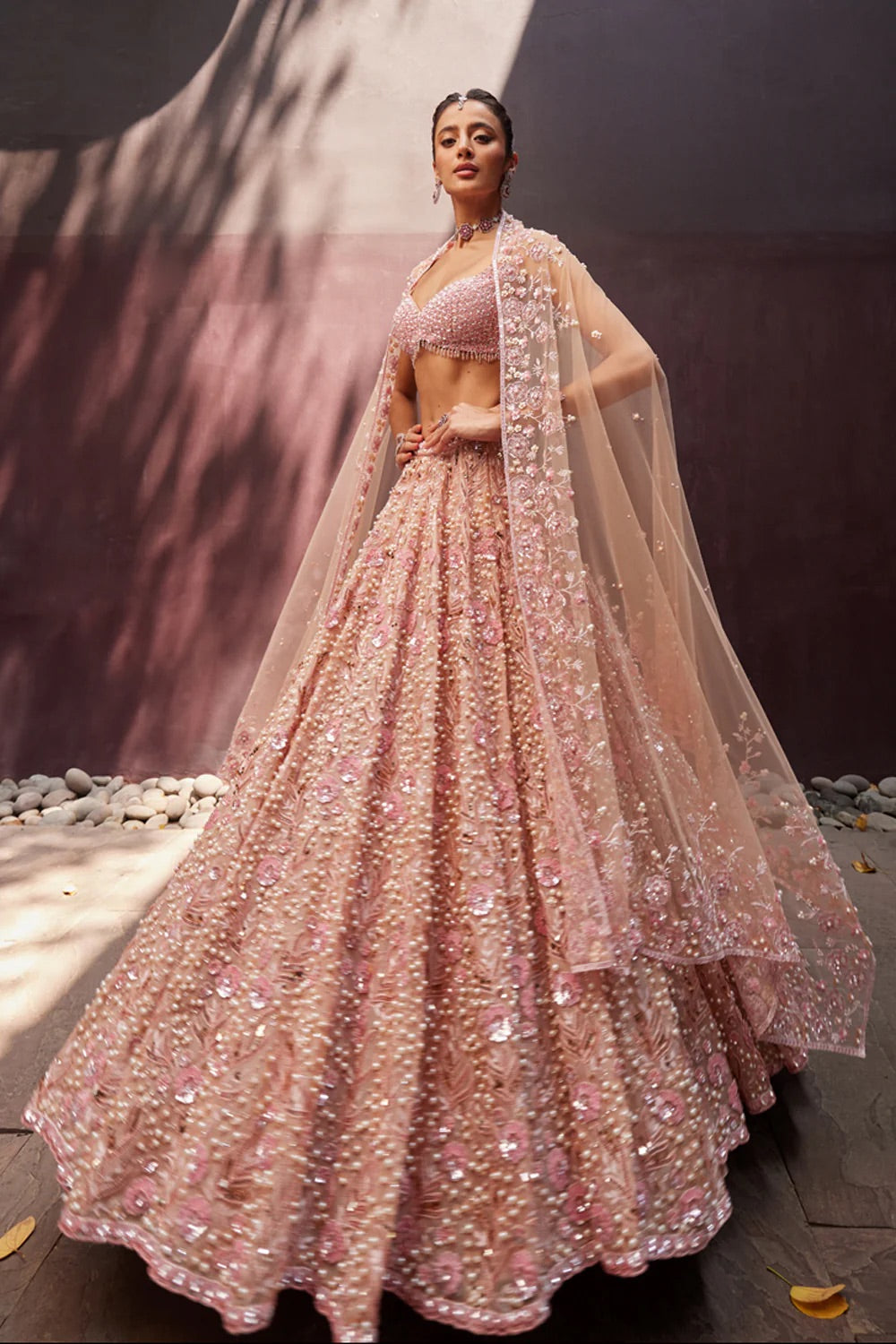 Designer Lehenga With Thread , Dori , Sequins & Pearl Beads Work