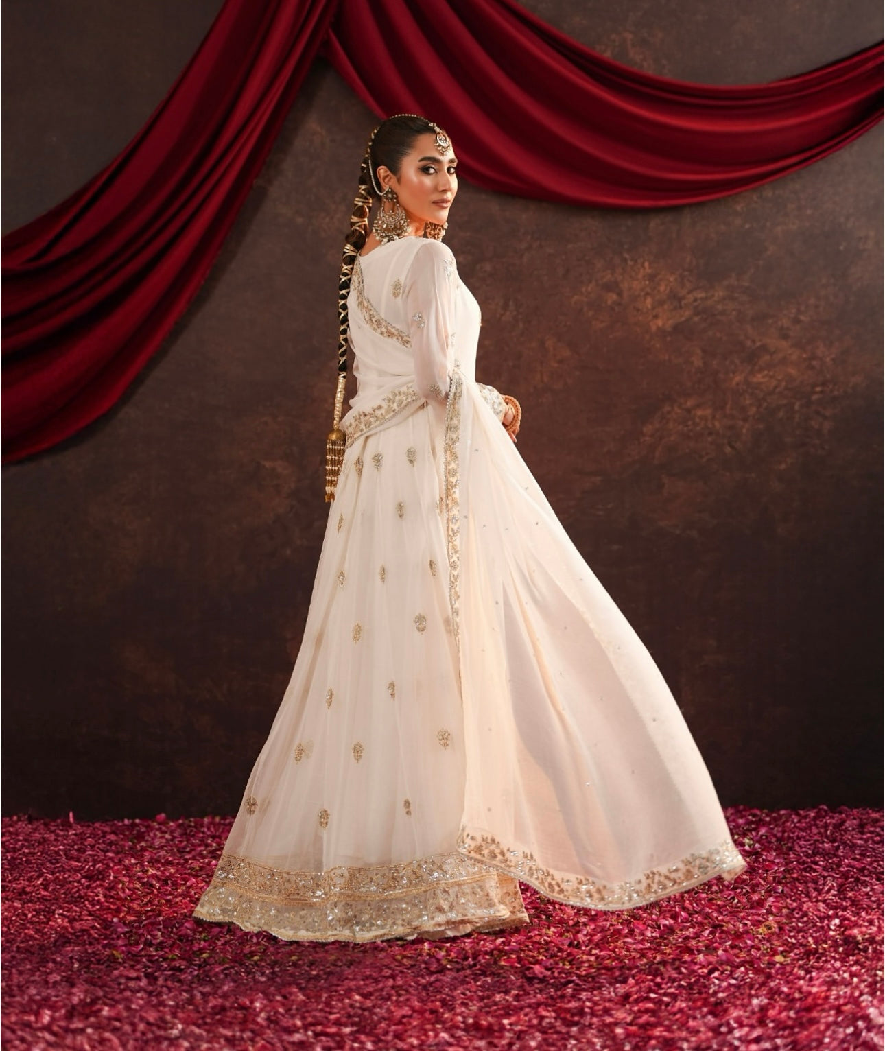 Beautiful Party Wear Gown -Pent And Dupatta With Embroidery Sequence Work