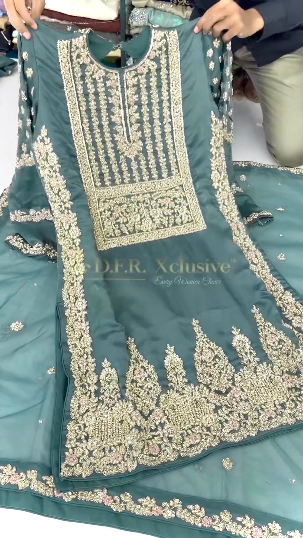 Designer Party Wear Look Top Plazzo & Dupatta Set