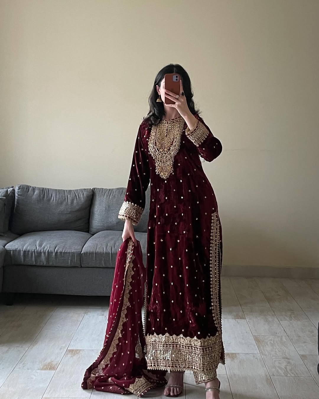 Designer Look Top-Dupatta And Bottom With Heavy Embroidery Sequence Work