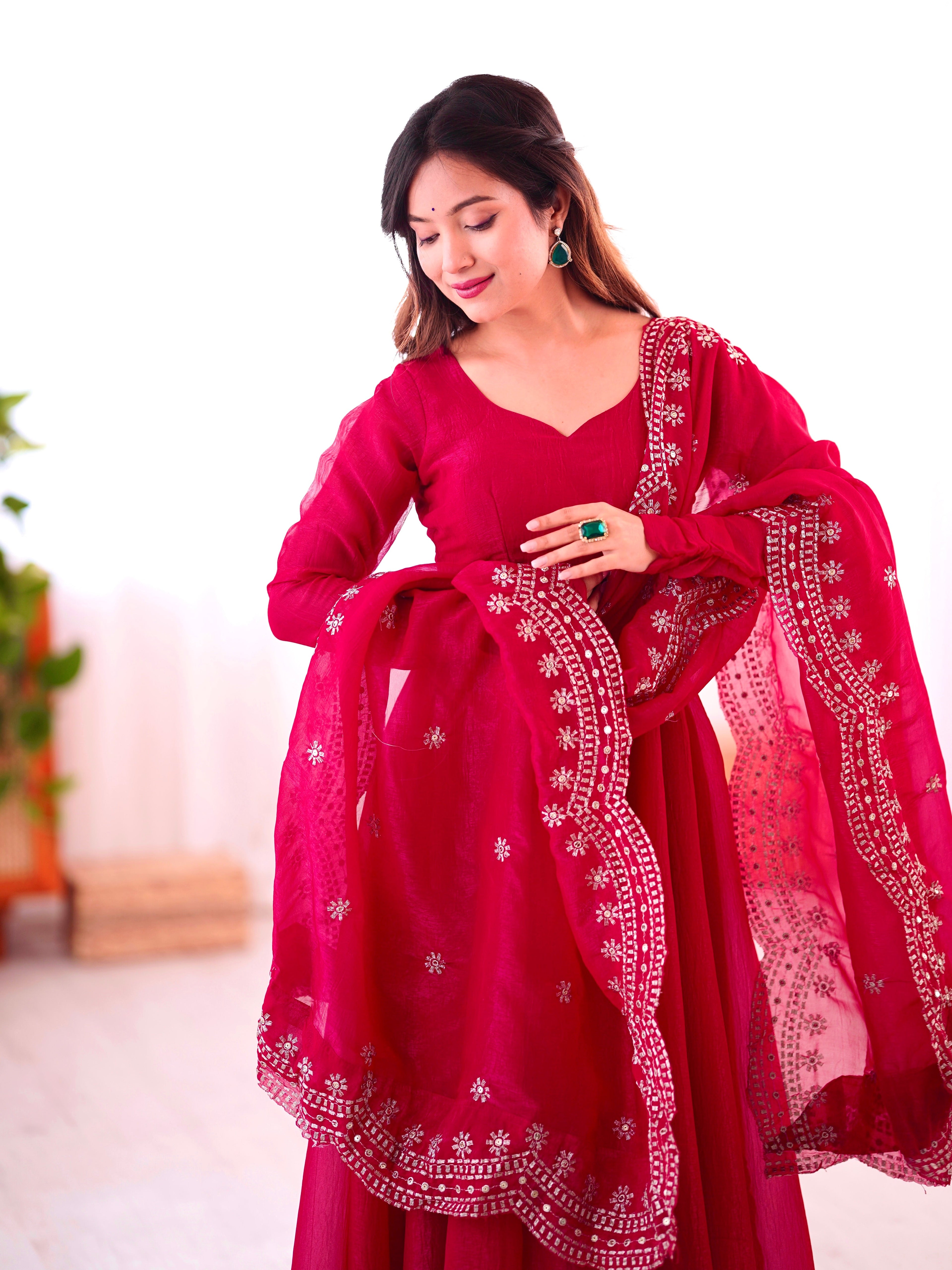 Designer Fancy Party Wear Look Gown-Dupatta