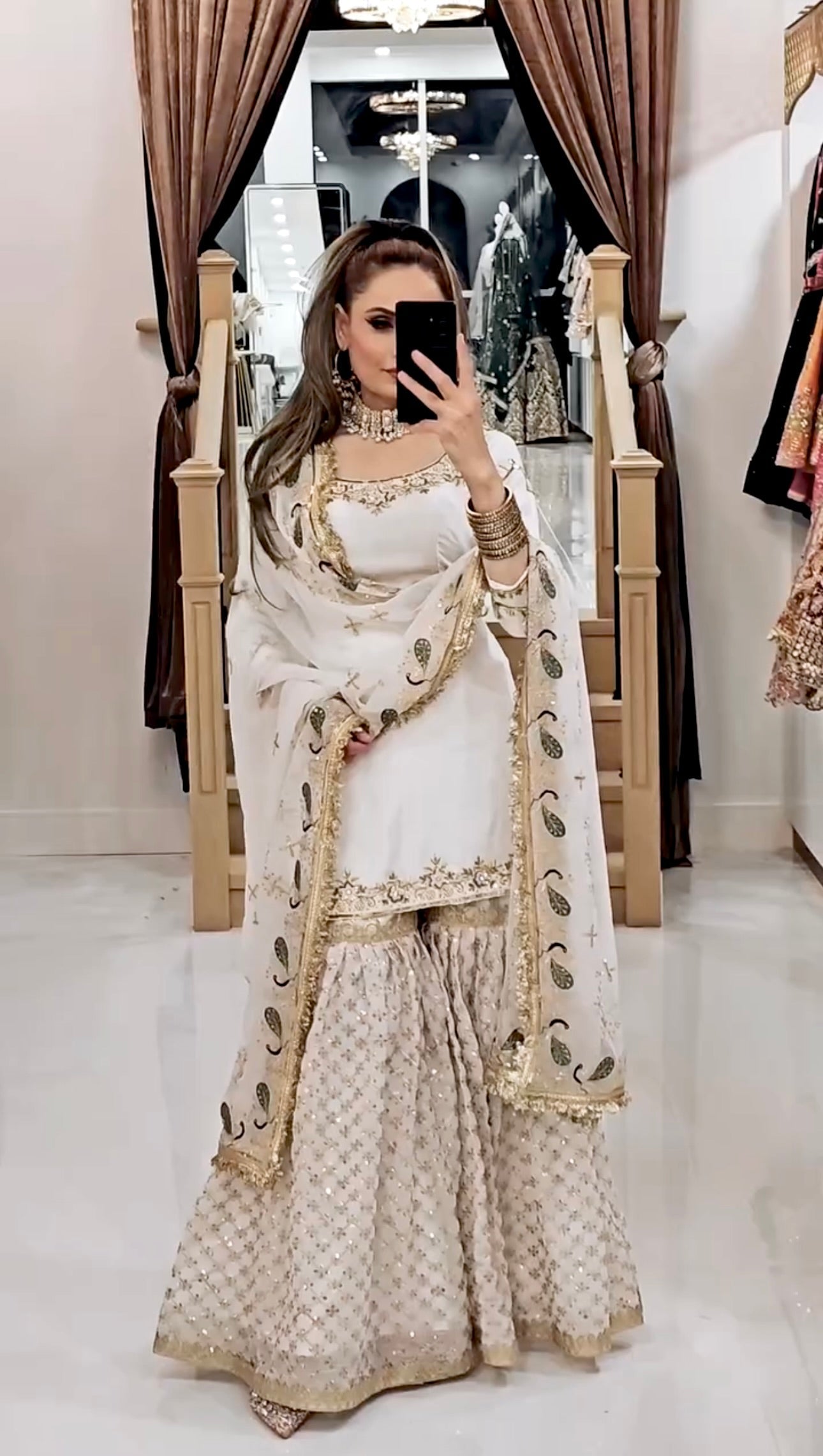 Designer Party Wear Look Top-Plazzo And Dupatta With Heavy Embroidery Work