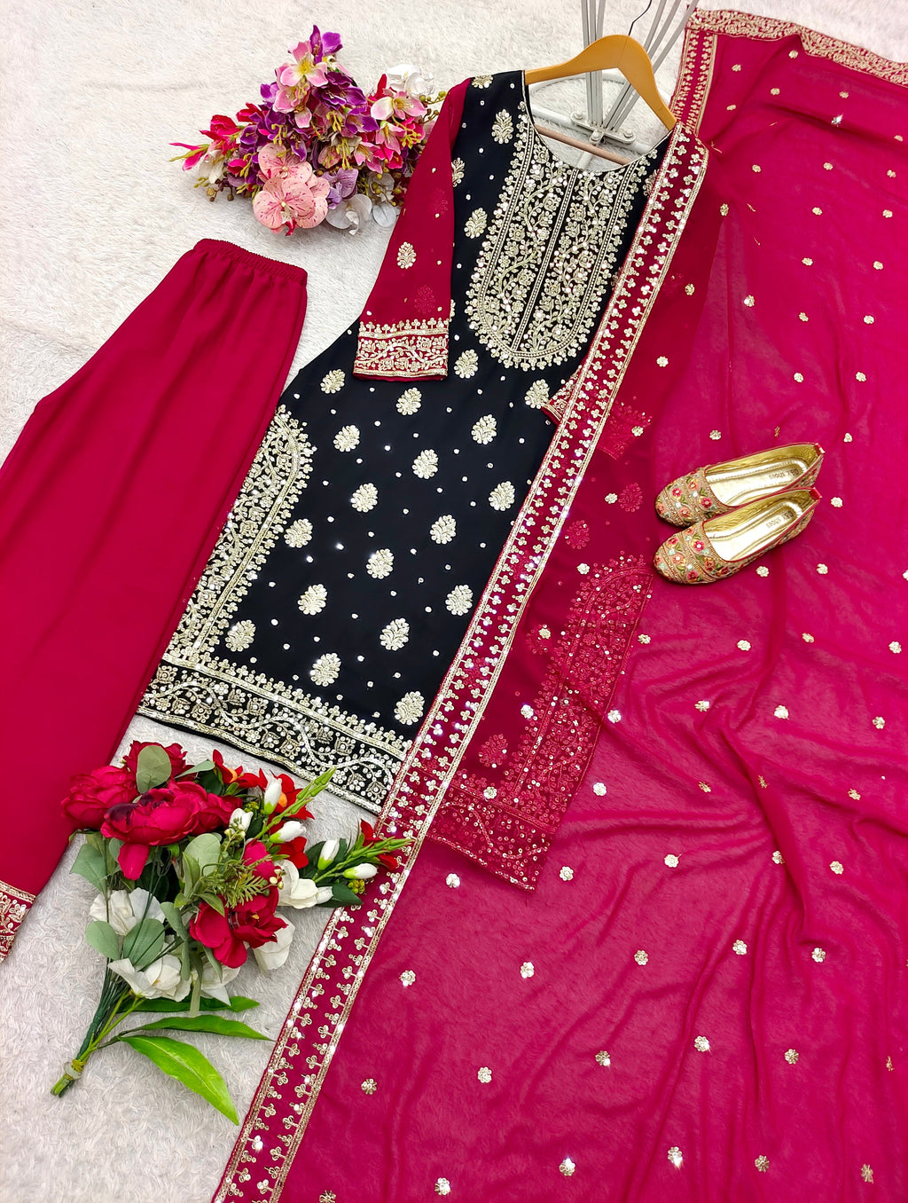 Beautiful Party Wear Top-Plazzo And Fancy Dupatta
