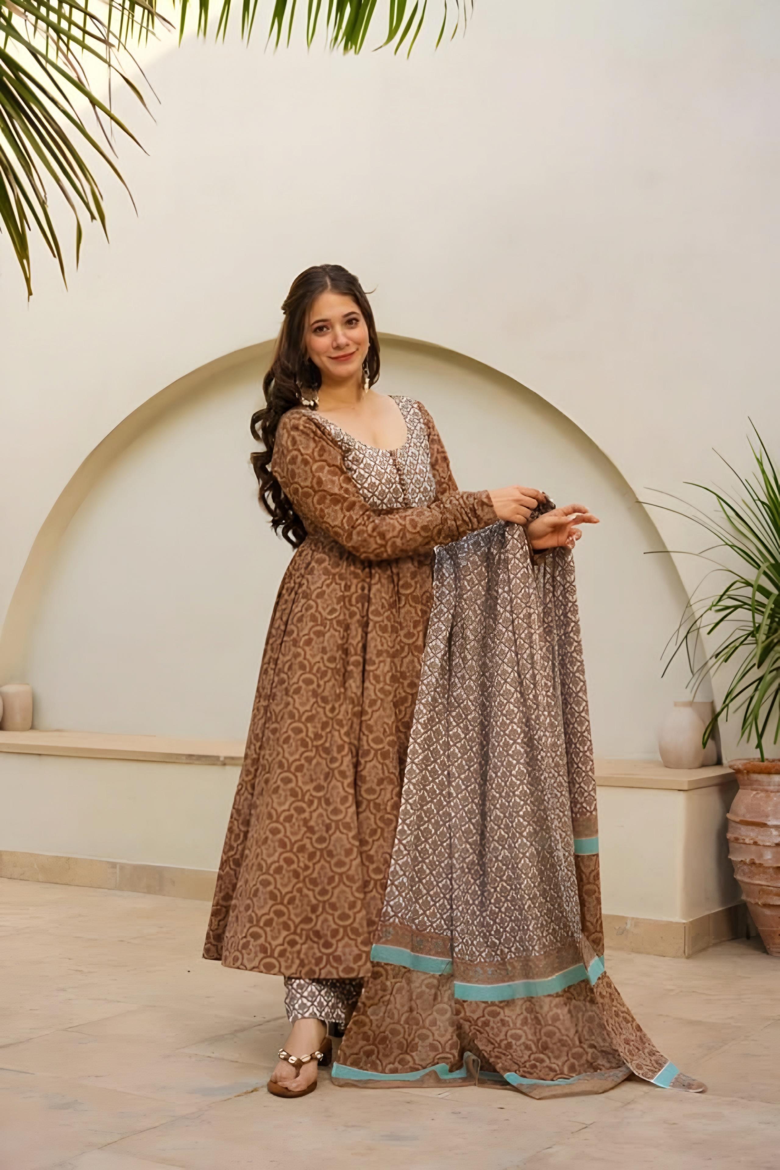 Party Wear Beautiful Anarkali Suit, Pent And Dupatta