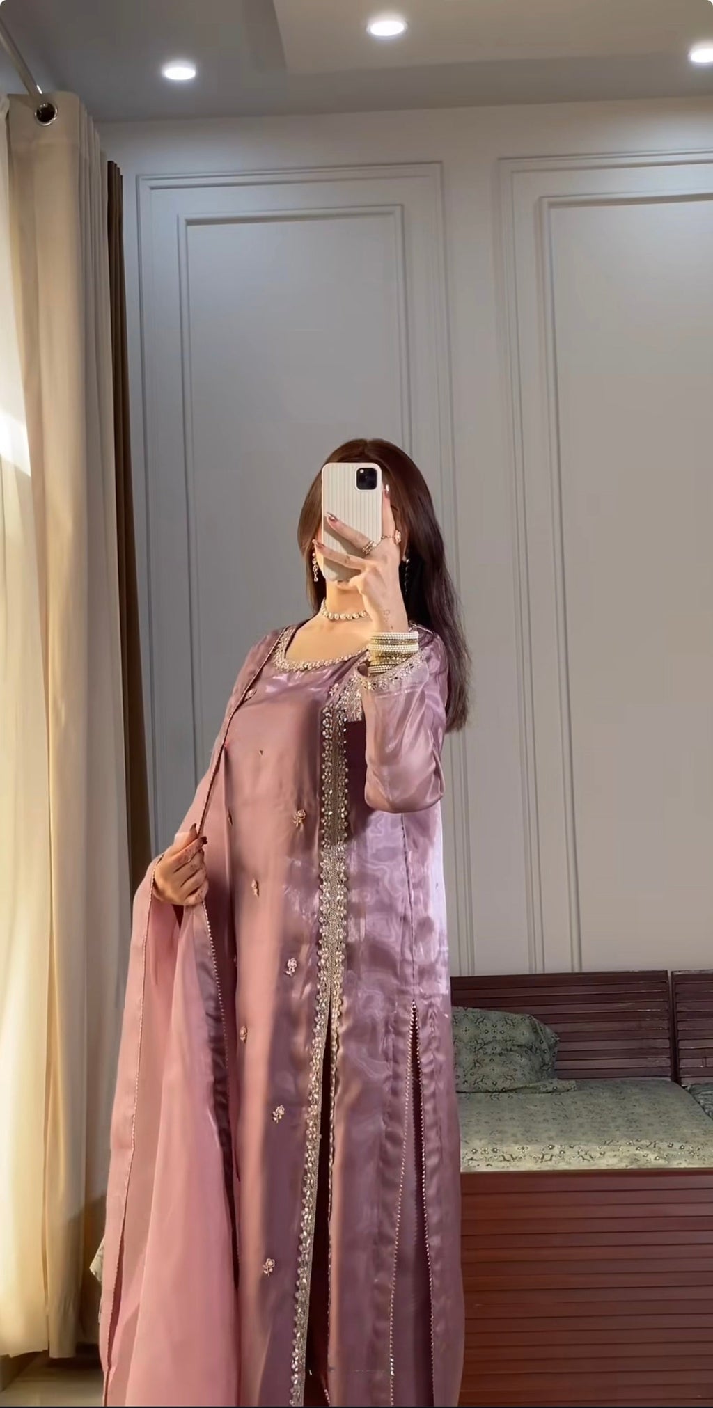 Designer Party Wear Look Top Plazzo & Dupatta Set