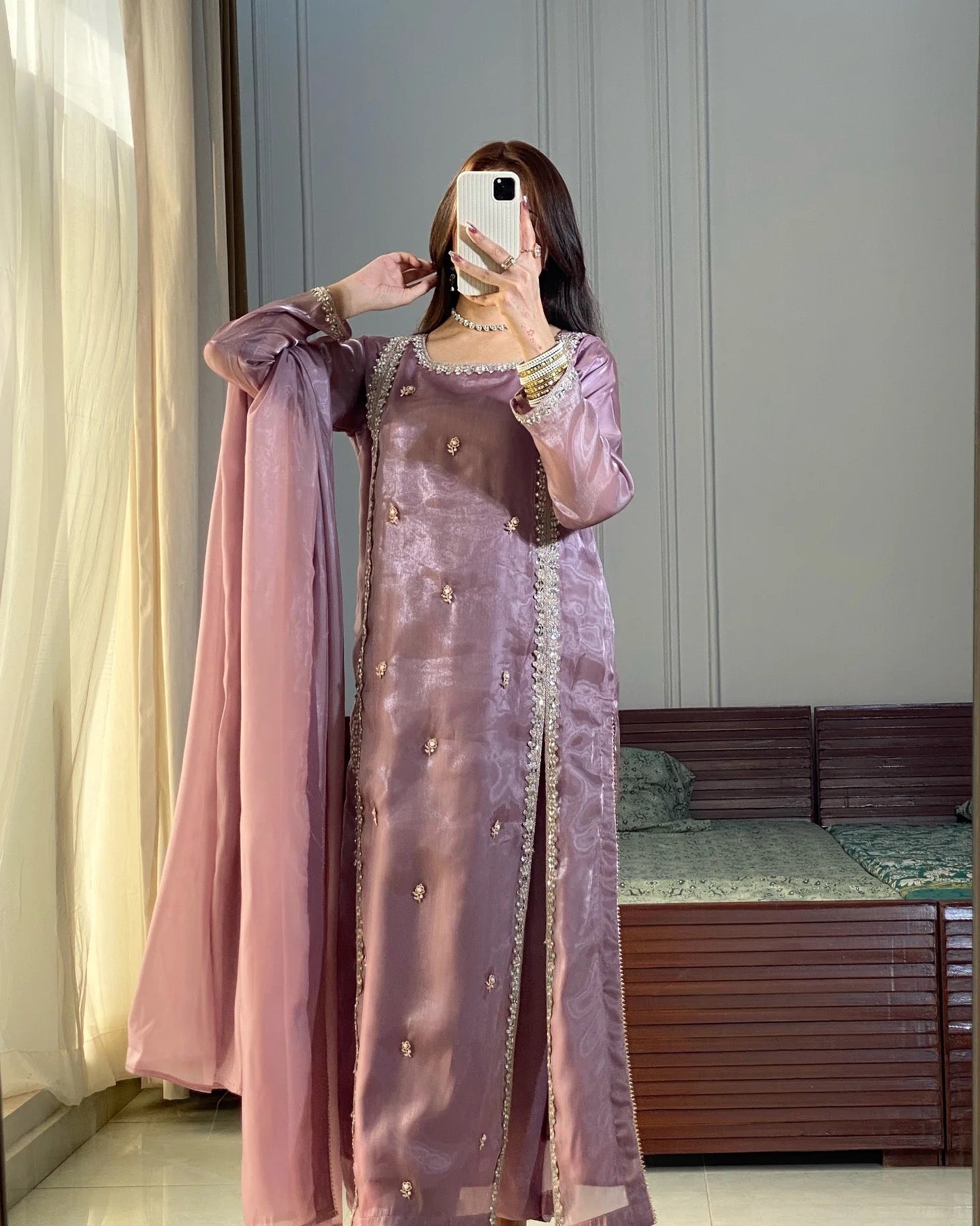 Designer Party Wear Look Top Plazzo & Dupatta Set