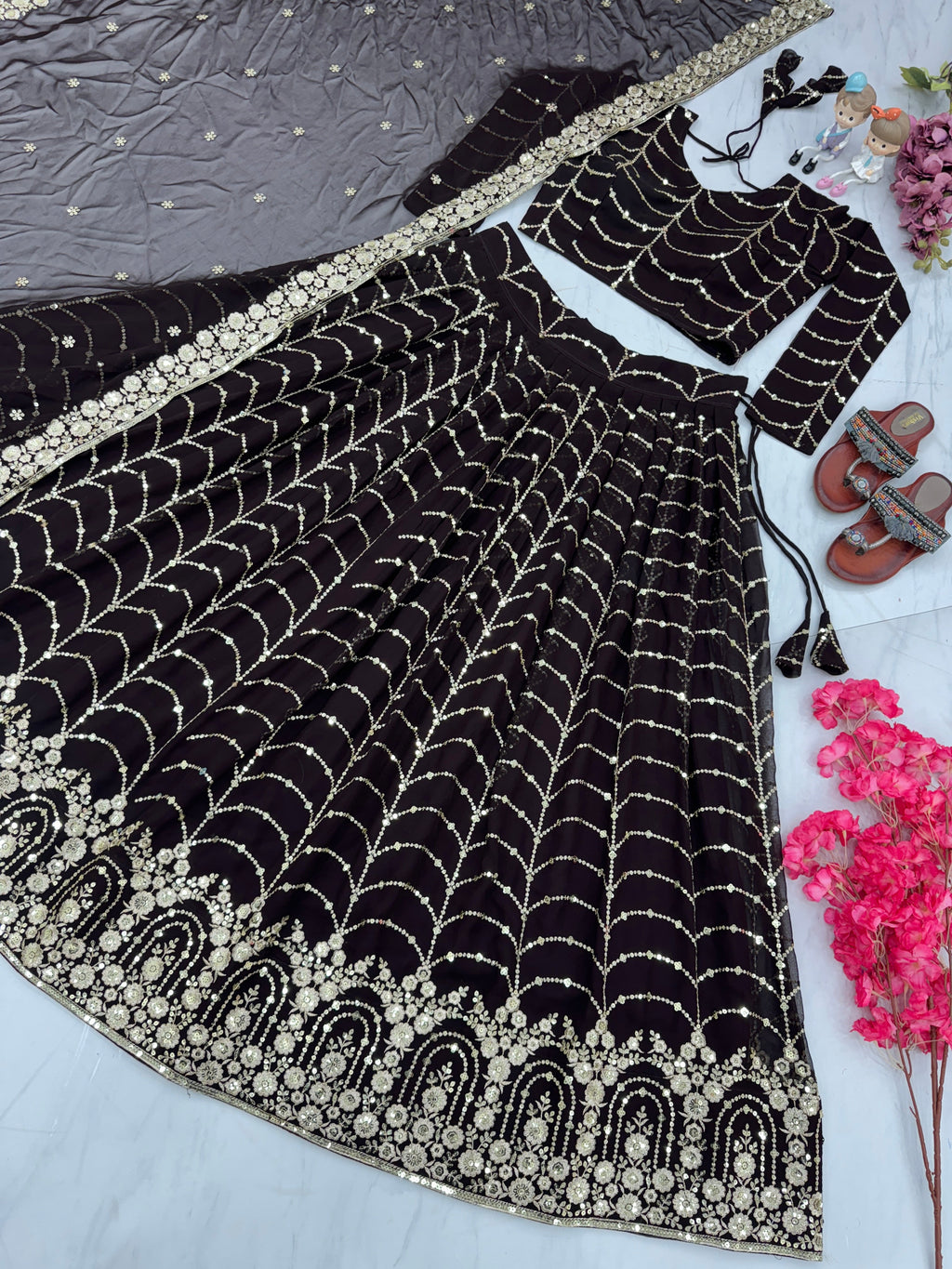 Designer Lehenga-Choli With Embroidery Sequence Work