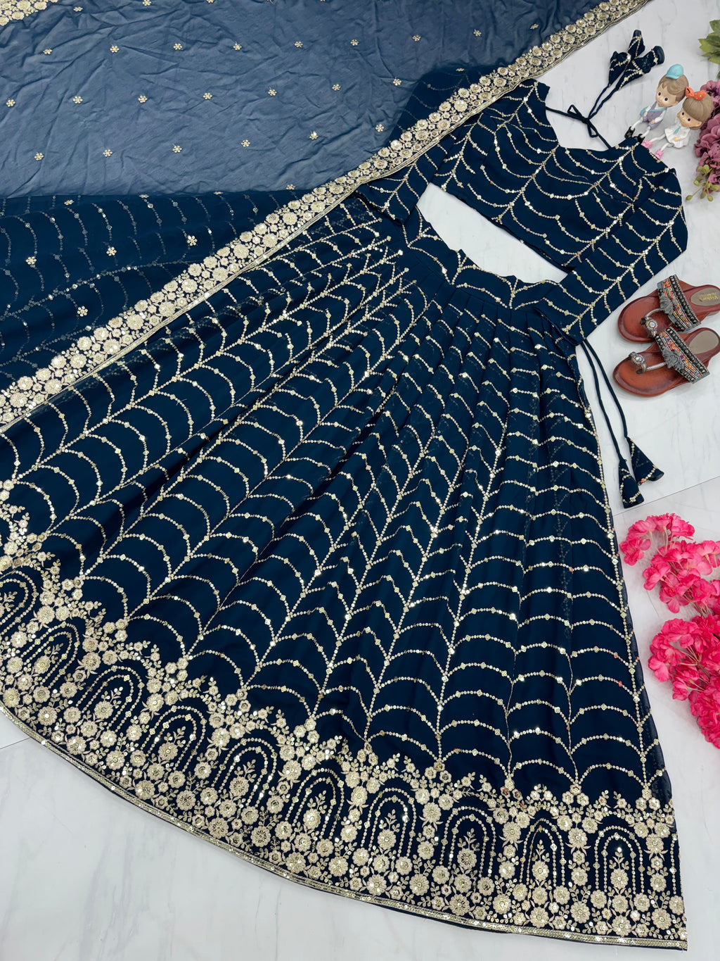 Designer Lehenga-Choli With Embroidery Sequence Work
