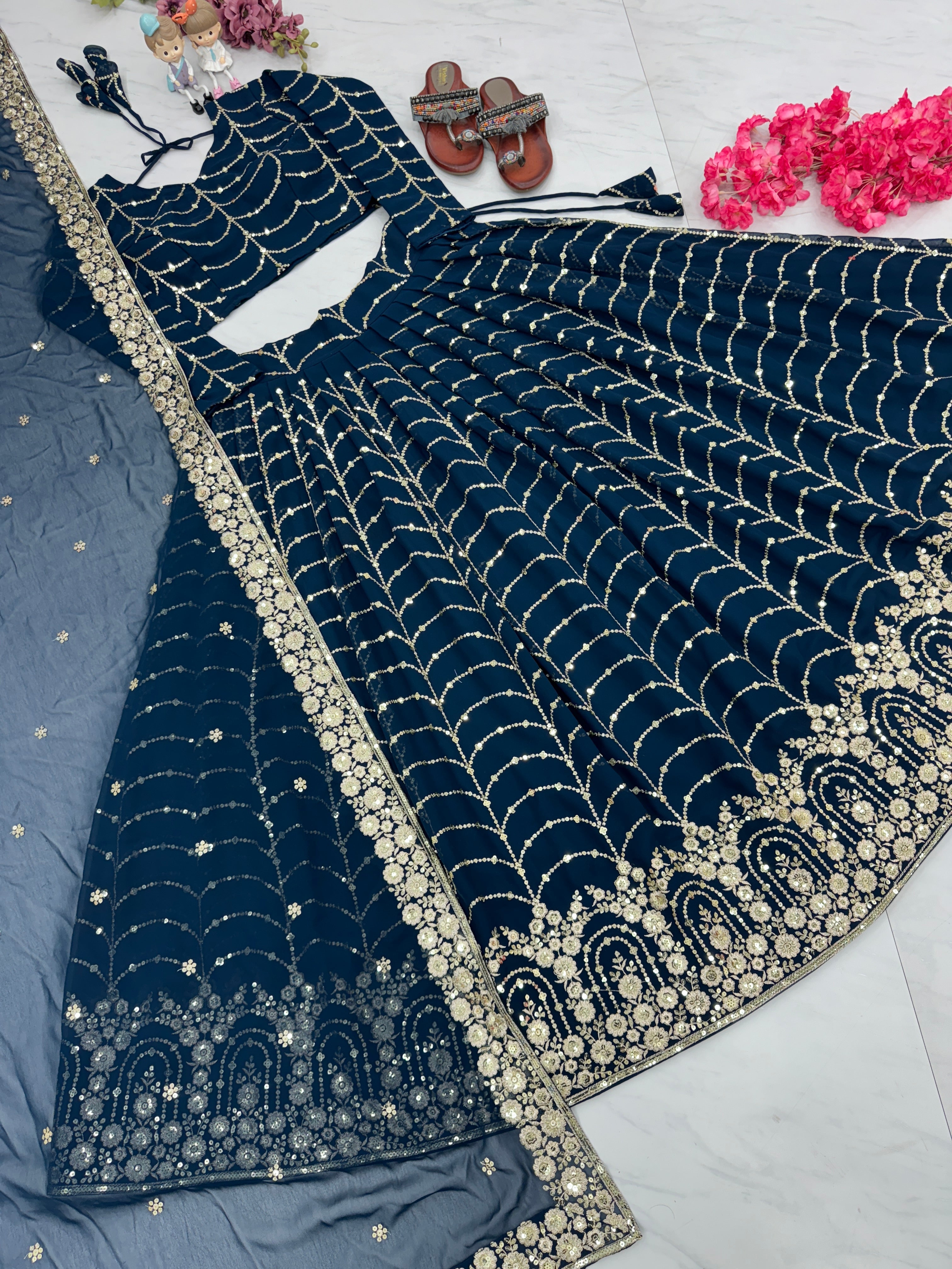 Designer Lehenga-Choli With Embroidery Sequence Work