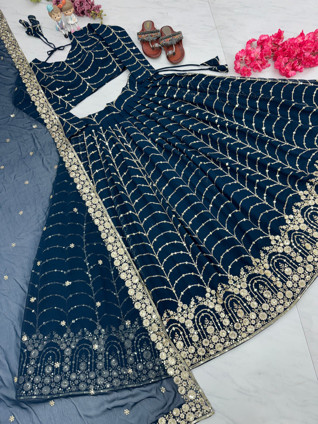 Designer Lehenga-Choli With Embroidery Sequence Work