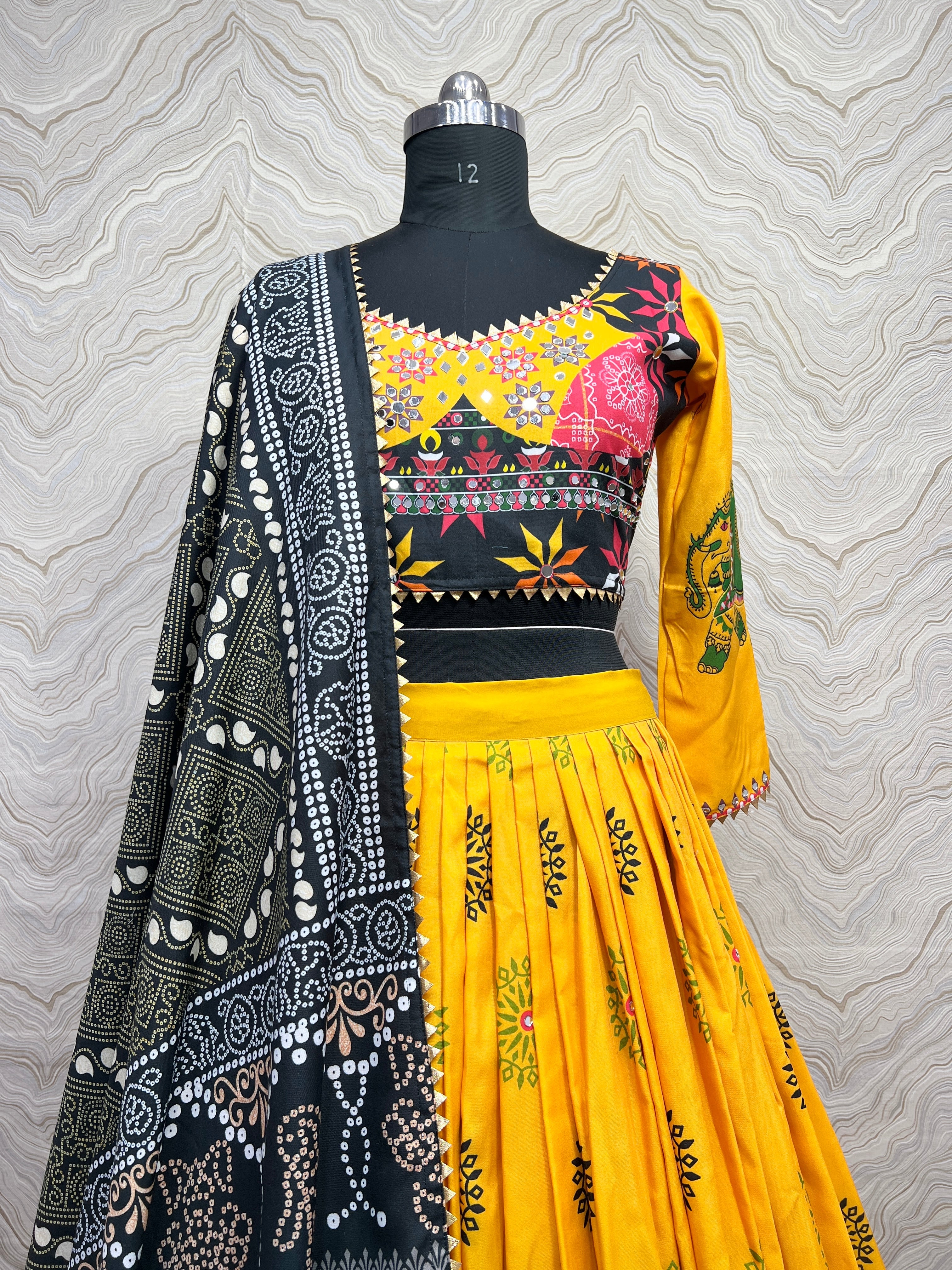 Designer Lehenga- Choli With Dupatta With Real Mirror Hand Work