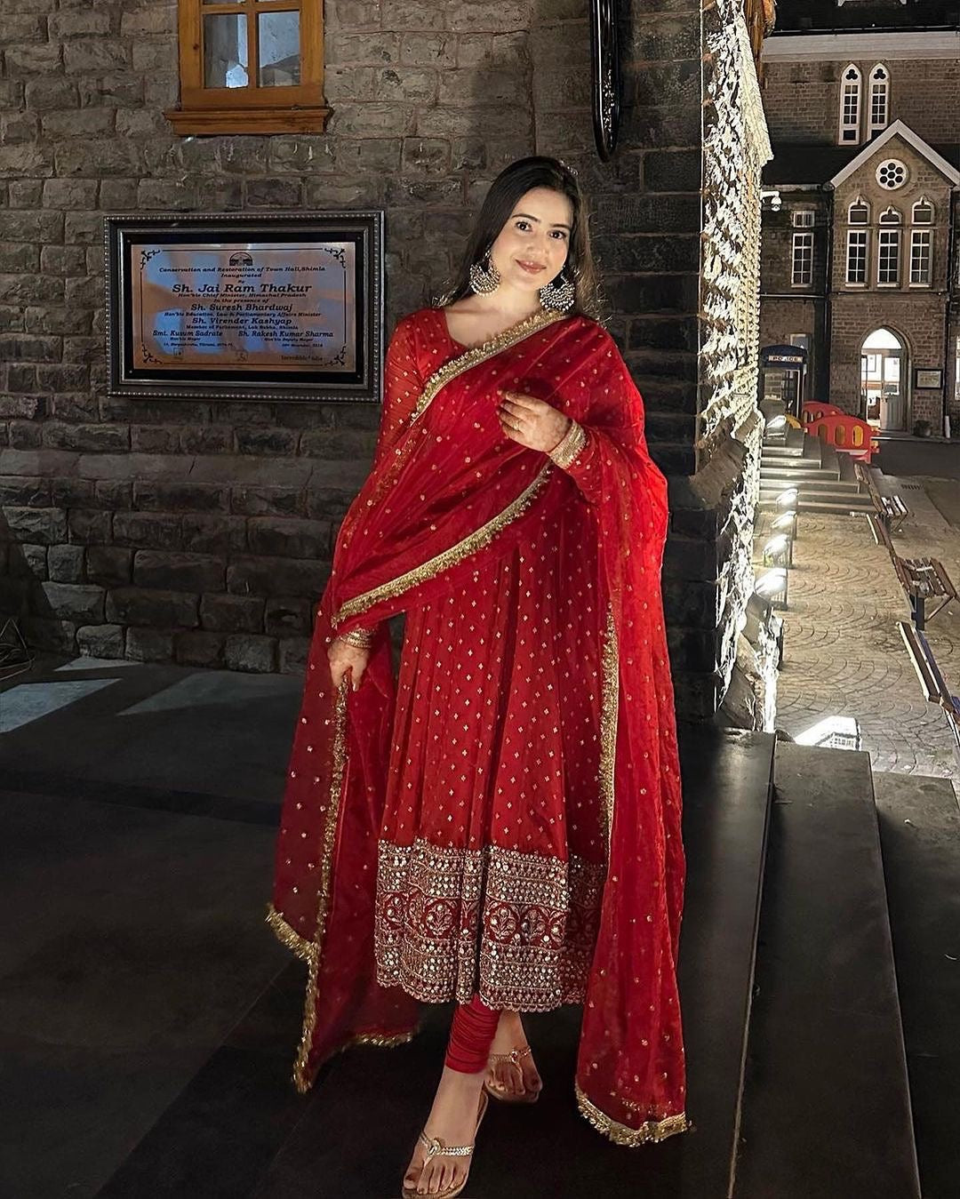 Designer Party Wear Look Gown With Bottom And Dupatta