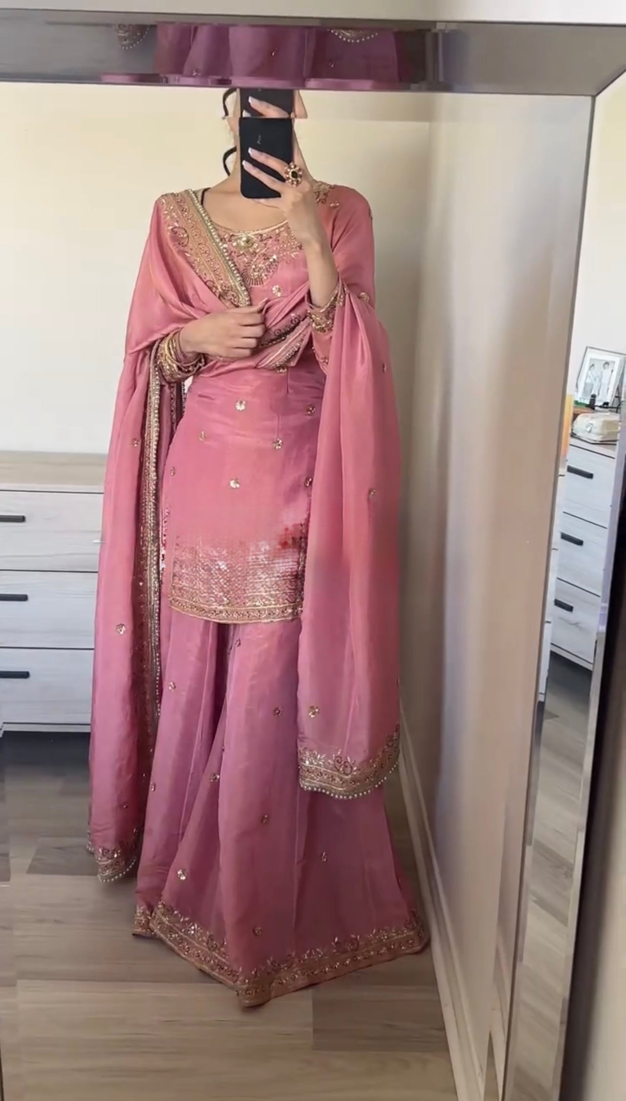Designer Party Wear Look Top-Plazzo And Dupatta With Heavy Embroidery Work