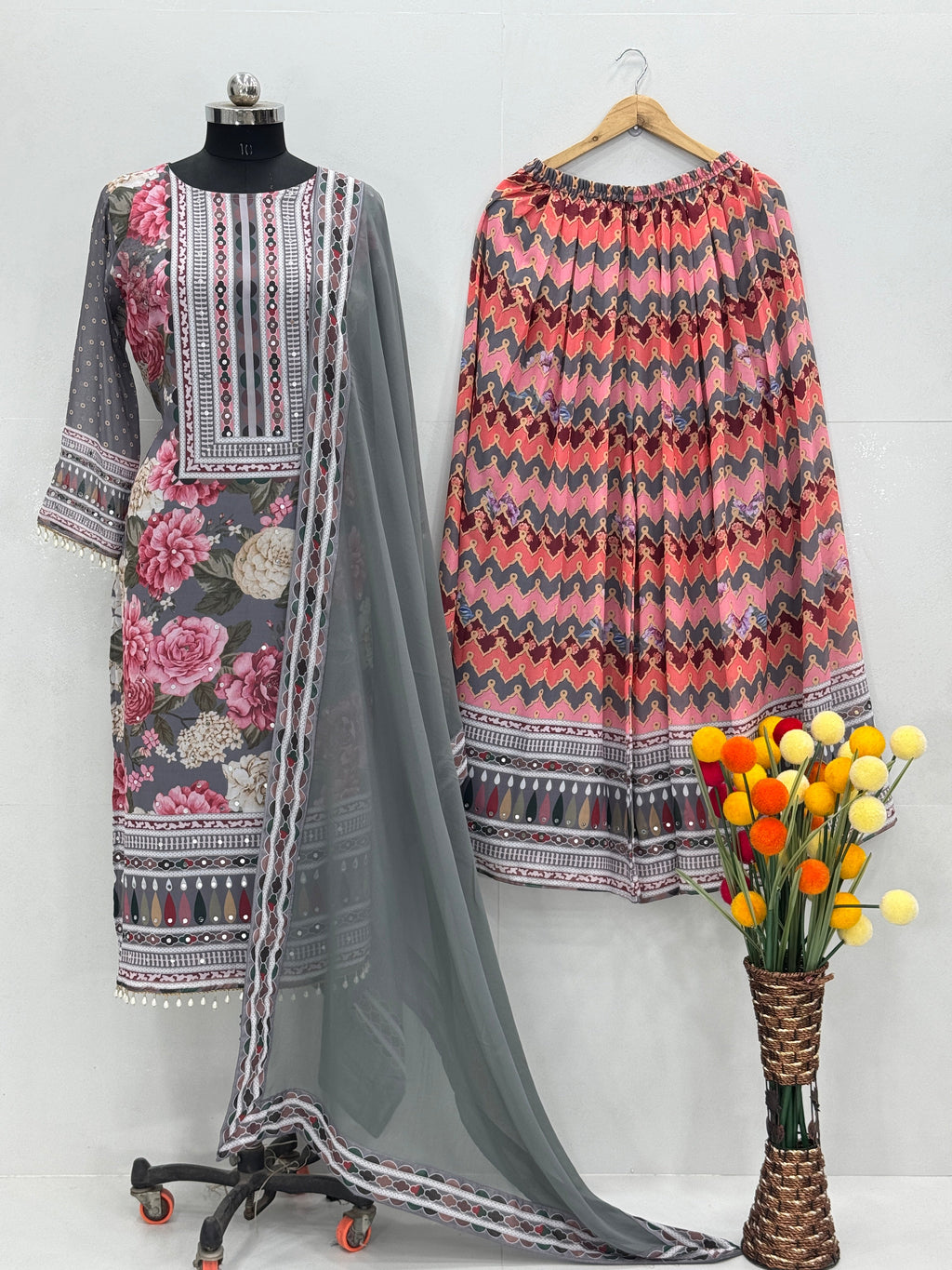 Beautiful Party Wear Top Plazzo And Dupatta