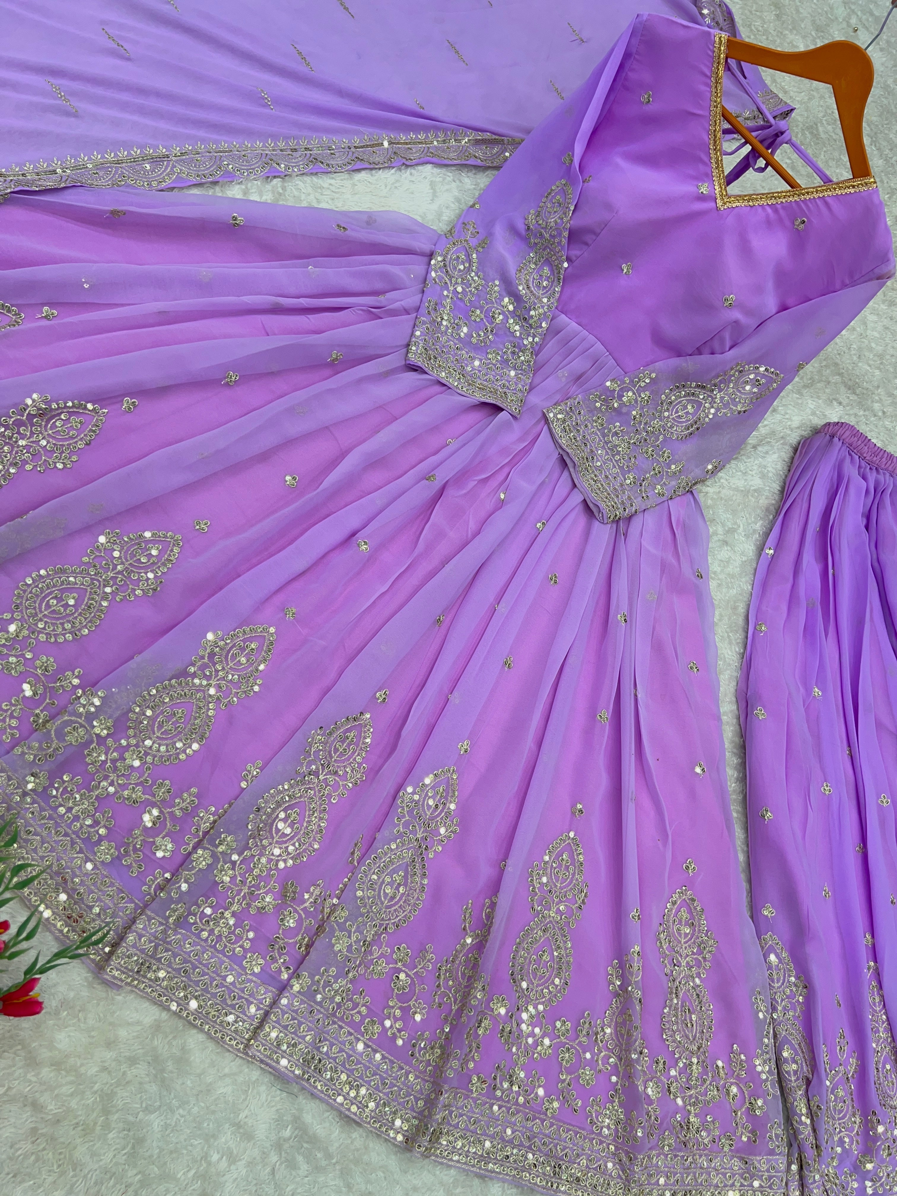 Designer Party Wear Look Anarkali Gown And Pent With Dupatta