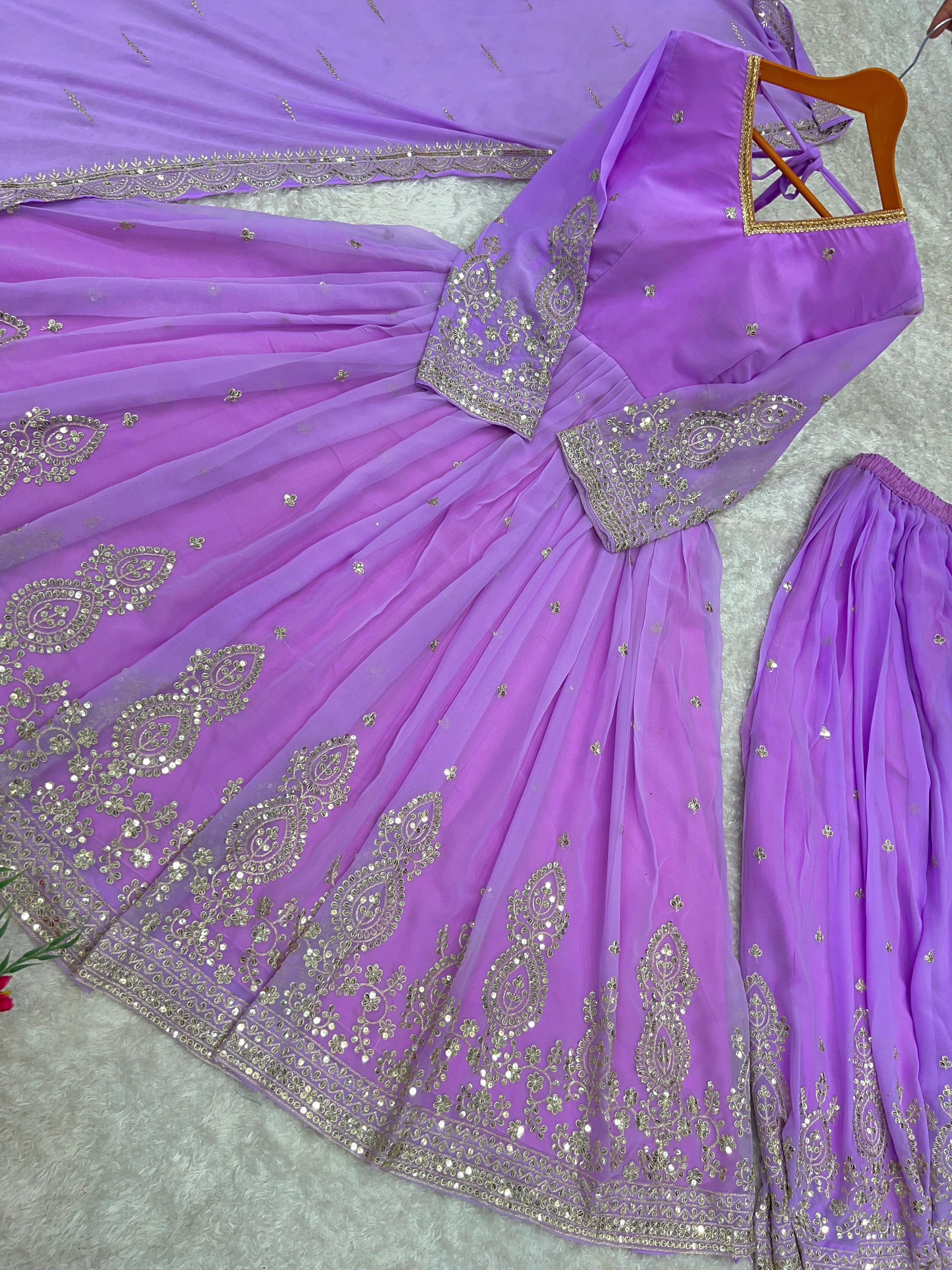 Designer Party Wear Look Anarkali Gown And Pent With Dupatta