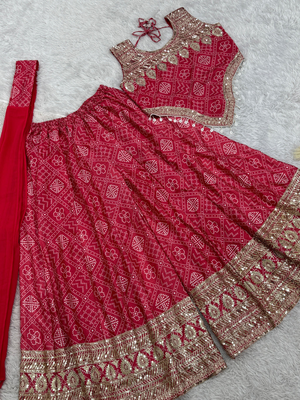 Beautiful Party Wear Look Top-Bottom And Dupatta