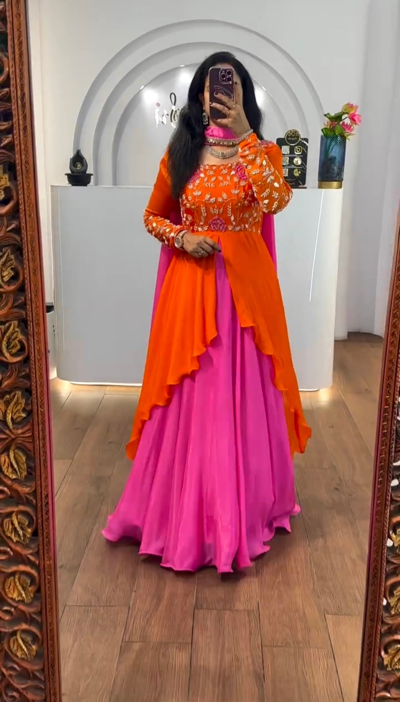 Designer Party Wear Gown With Embroidery Thread & Sequins & Codding Work