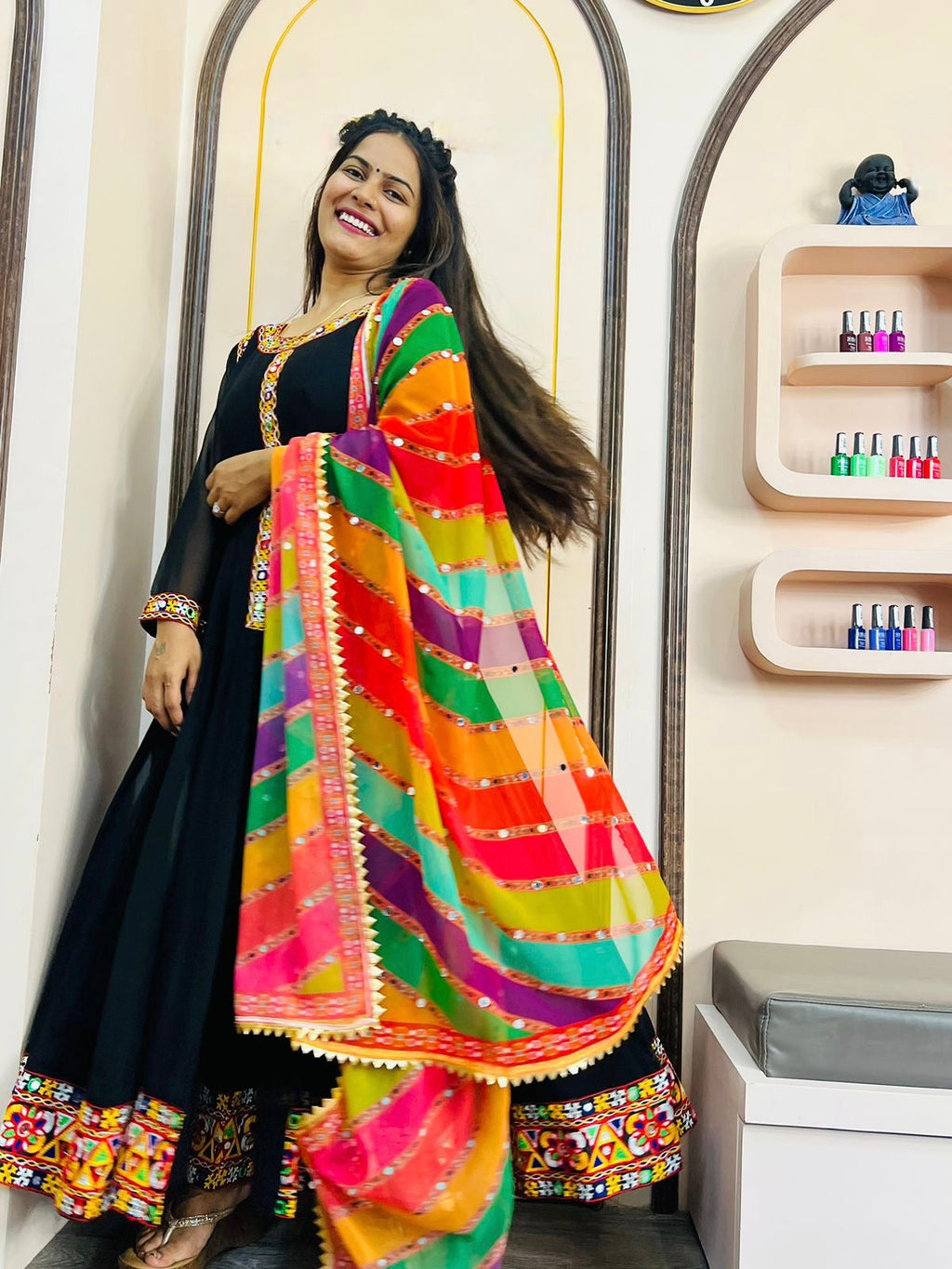 Designer Anarkali Gown, Pent And Beautiful Dupatta