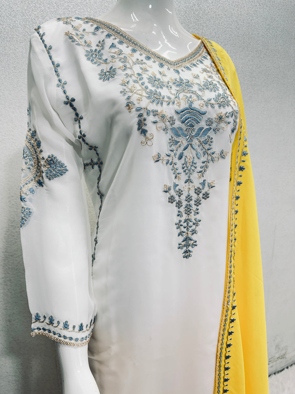 Beautiful Party Wear Top Plazzo And Dupatta With Coding Sequence Work