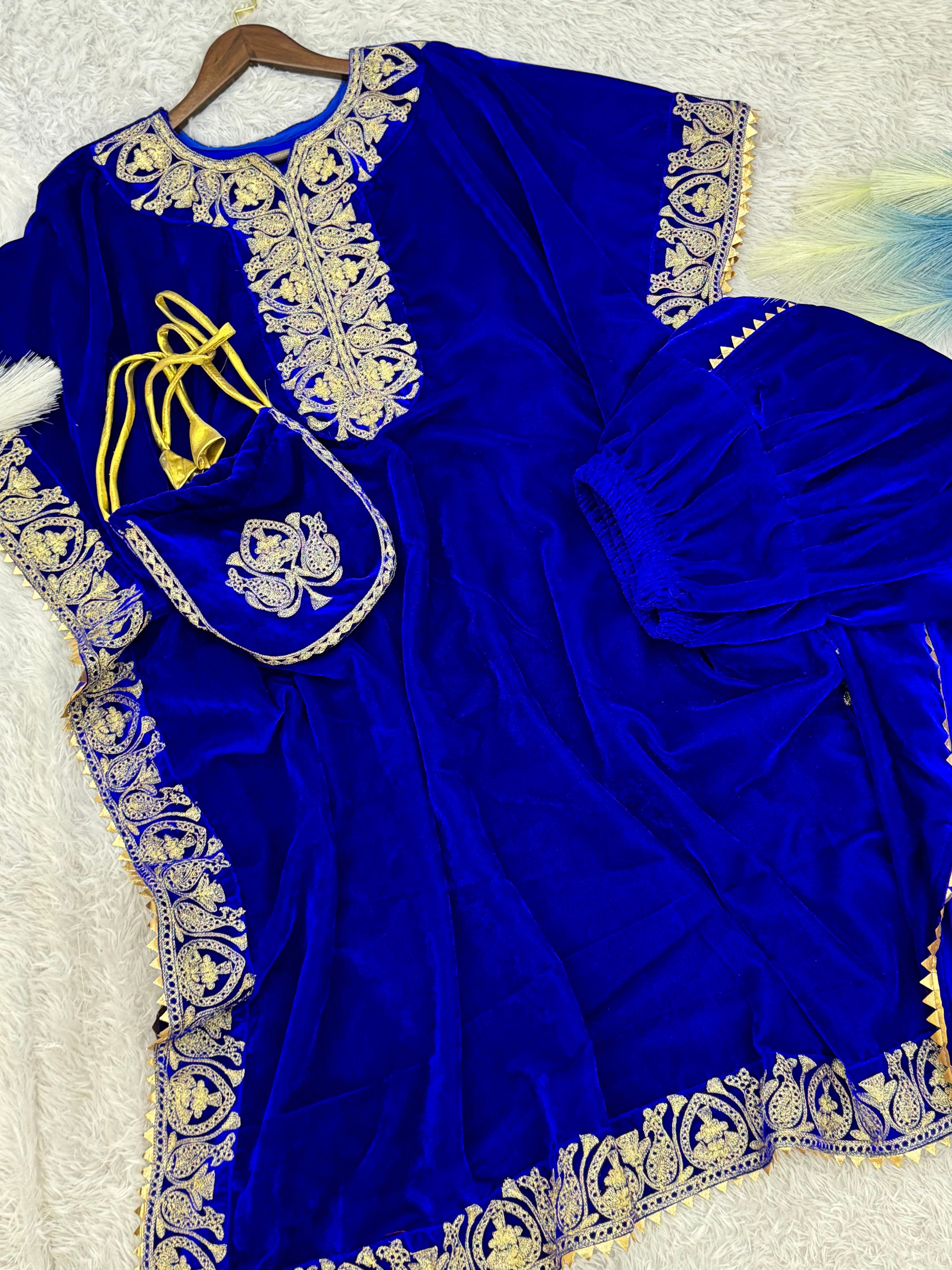 Designer Kaftan With Dhoti With Embroidery And Fancy Lace Border Work