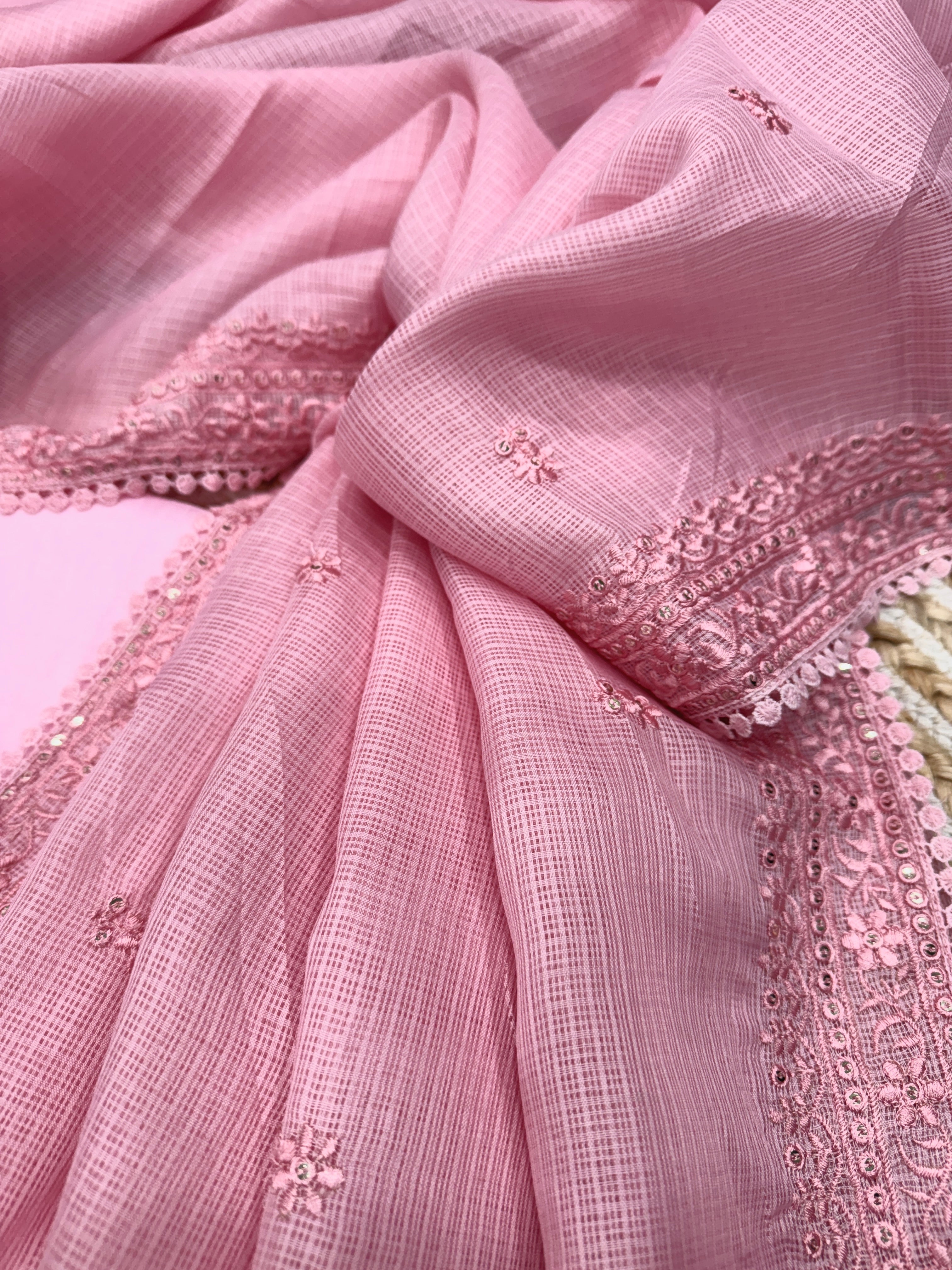 Designer Saree With Sequence And Thread Embroidery Work