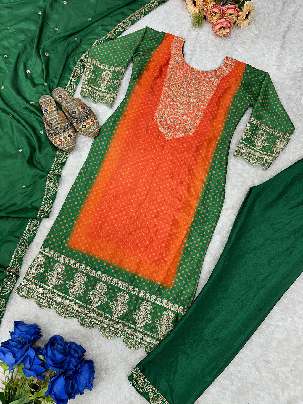 Beautiful Party Wear look Top Bottom And Dupatta