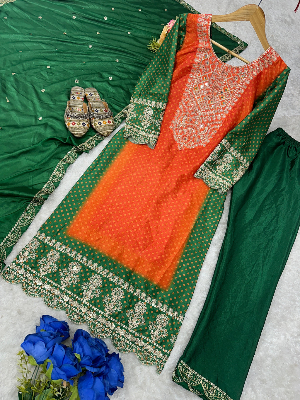 Beautiful Party Wear look Top Bottom And Dupatta