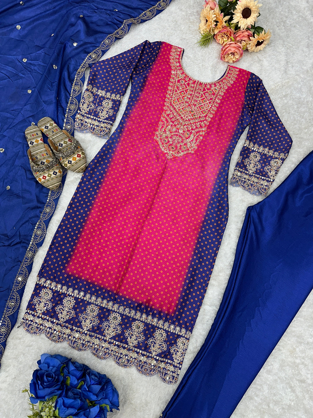 Beautiful Party Wear look Top Bottom And Dupatta