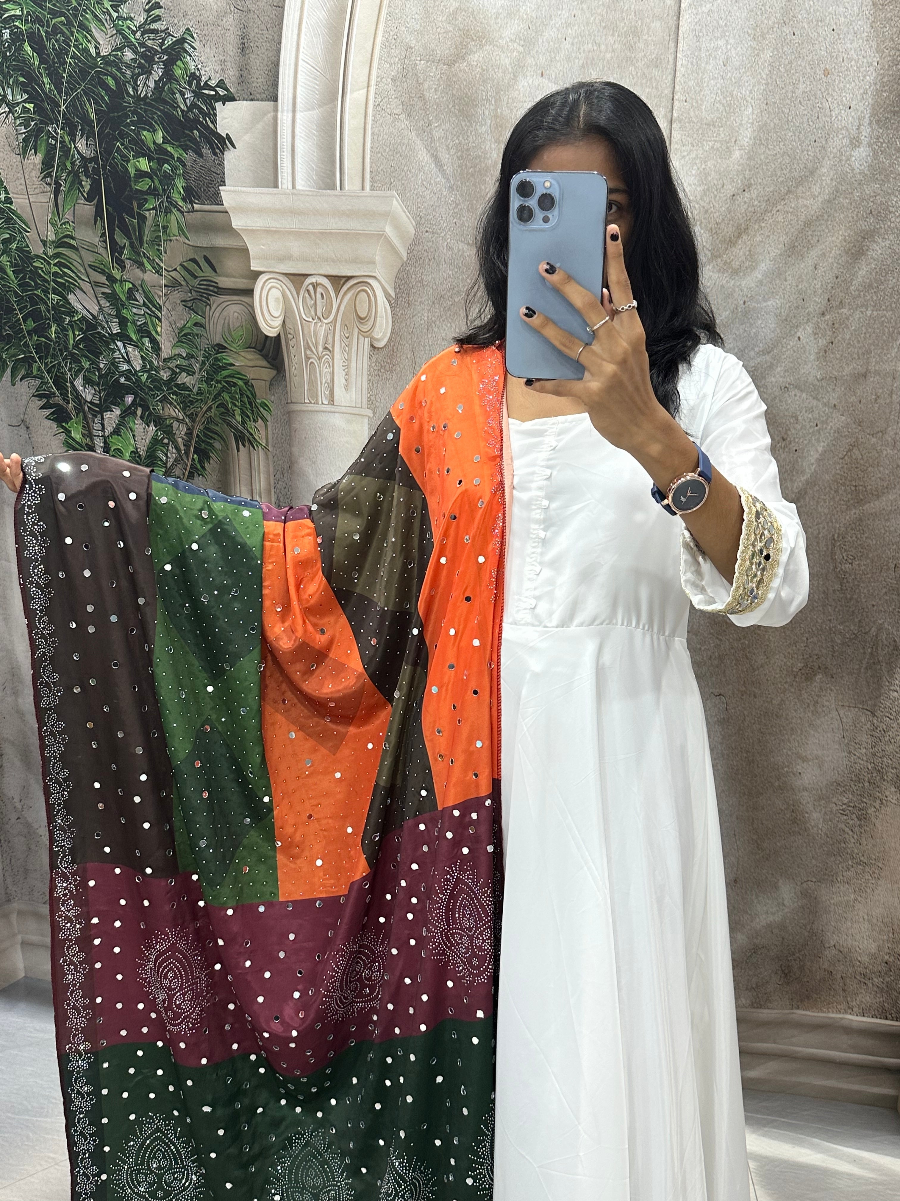 Party Wear Designer Anarkali Gown And Pent With Dupatta