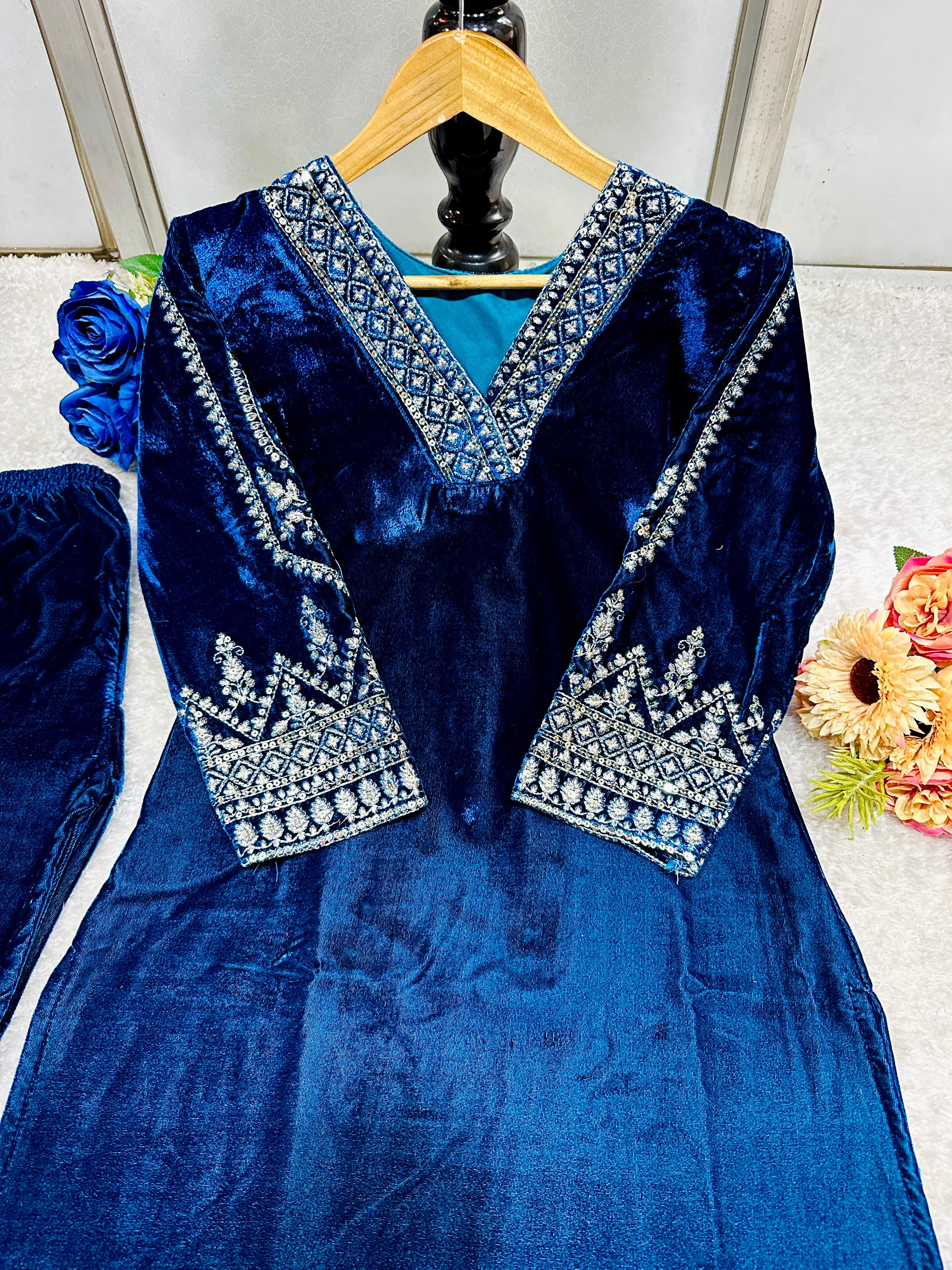 Beautiful Party Wear Cord Set Top And Bottom