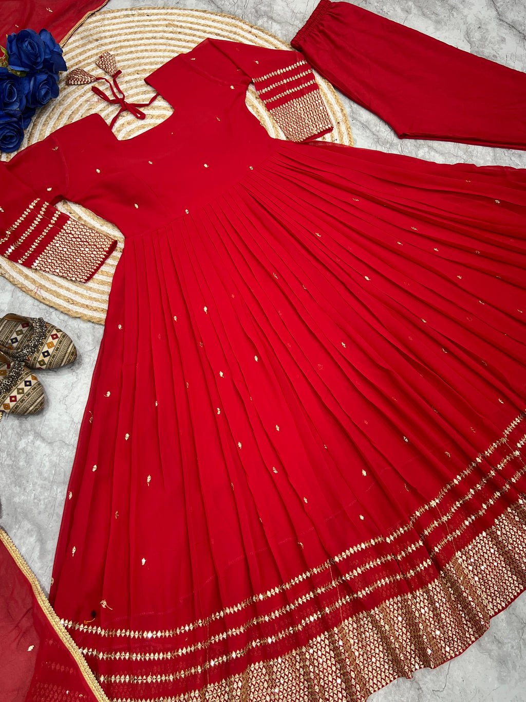 Beautiful Party Wear Look Anarkali Gown And Pent With Dupatta