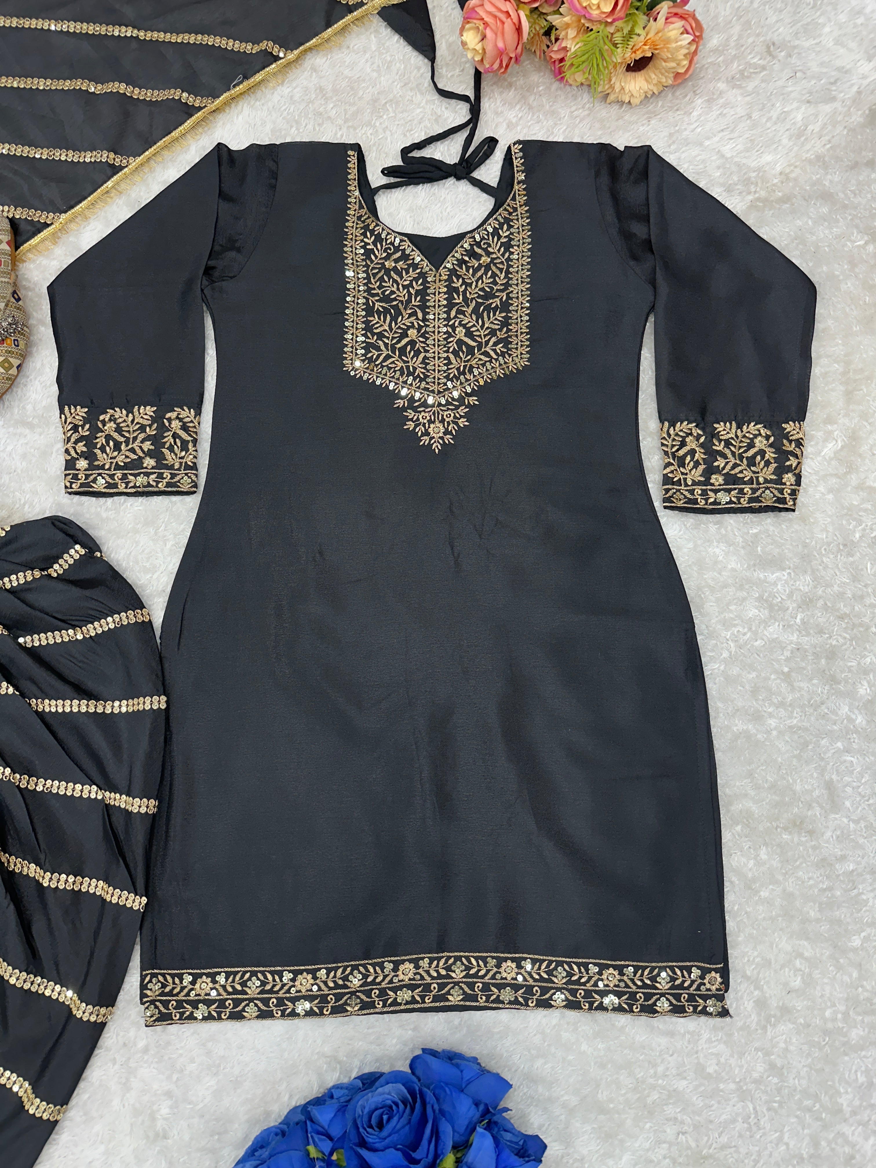 Beautiful Party Wear Top And Dhoti With Dupatta