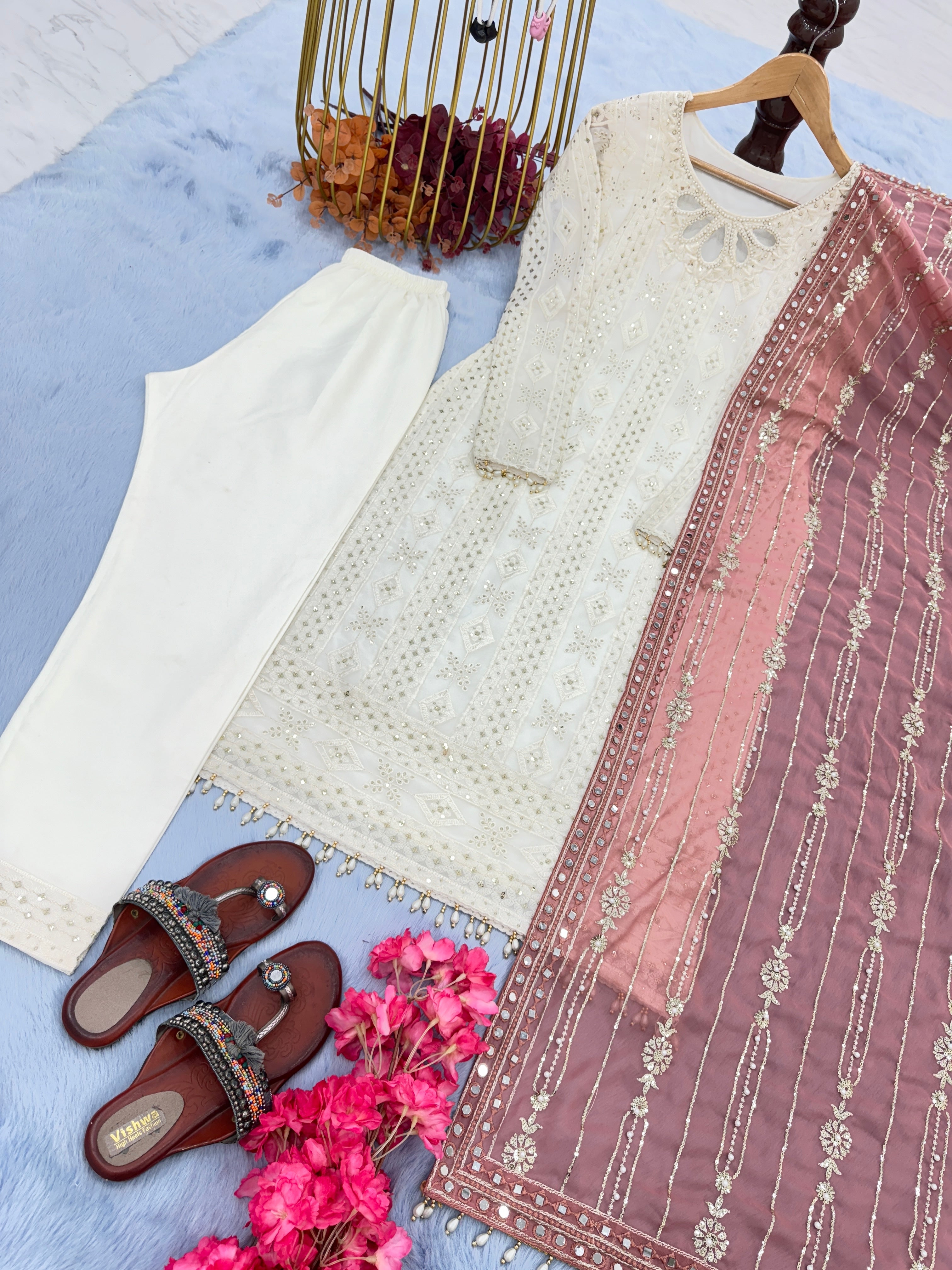 Party Wear Look Top Bottom & Dupatta Set