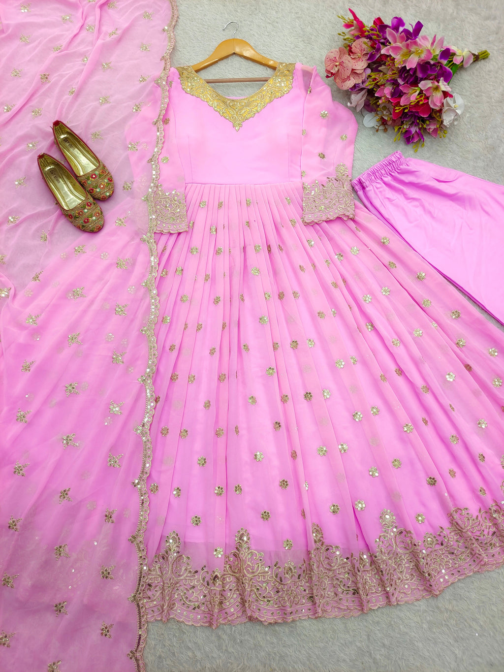 Beautiful Party Wear Gown -Pent And Dupatta