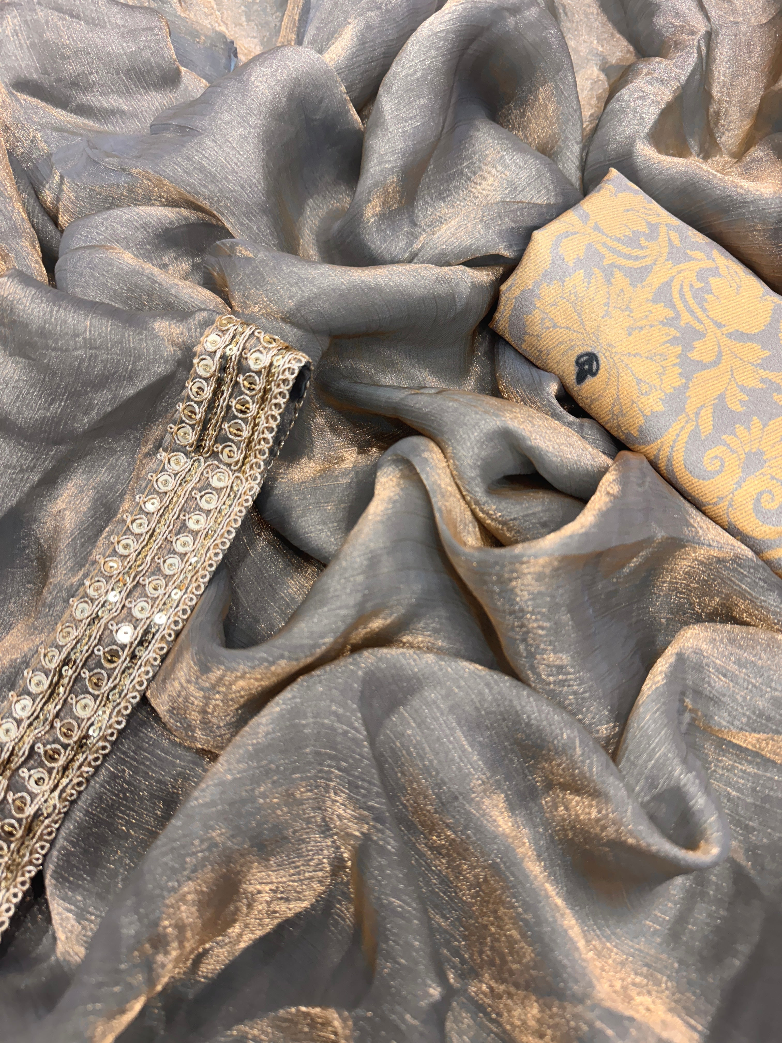 Designer Saree With Dori Embroidery Work Lace Border