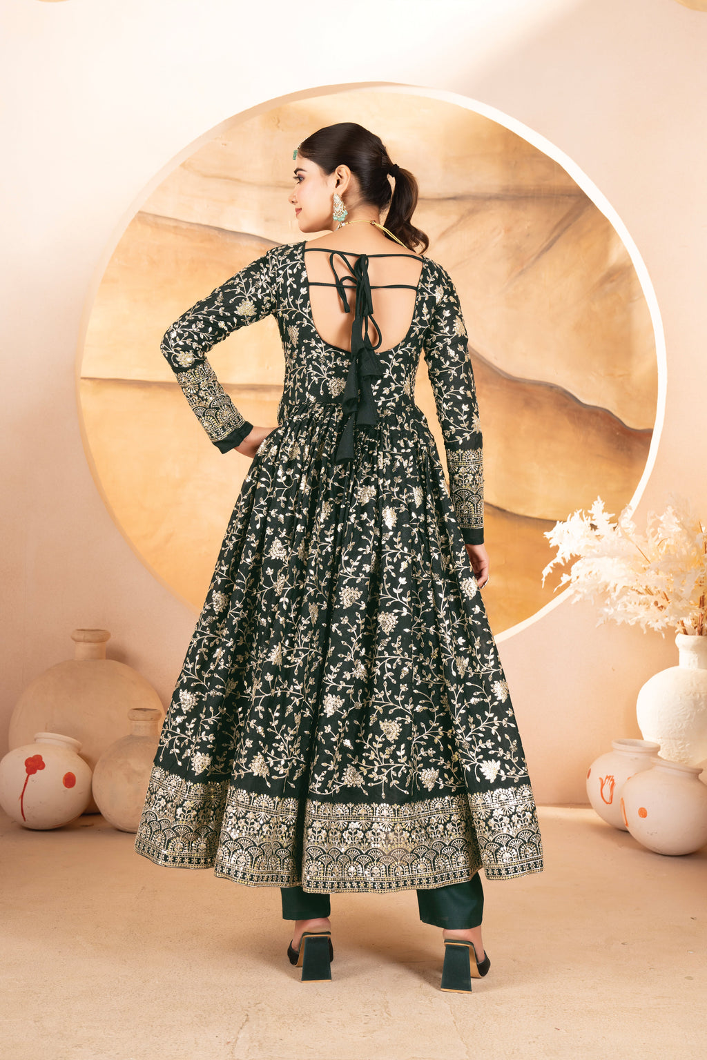 Party Wear Beautiful Anarkali Gown, Pent And Dupatta