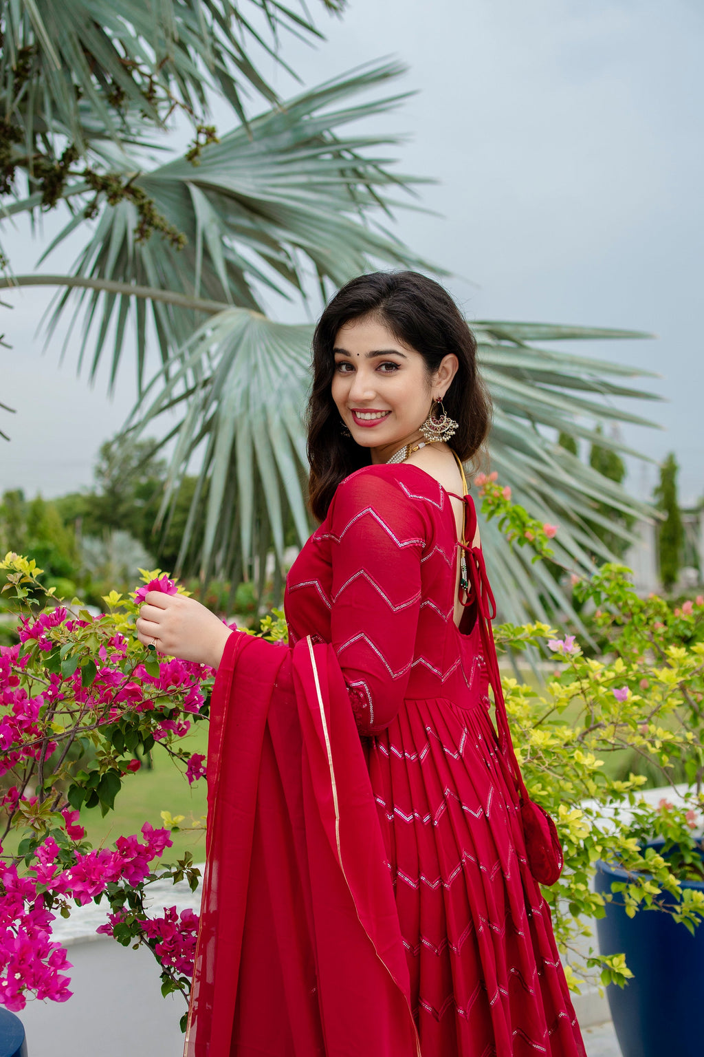 Designer Party Wear Anarkali Suit With Thread-Sequins Embroidery