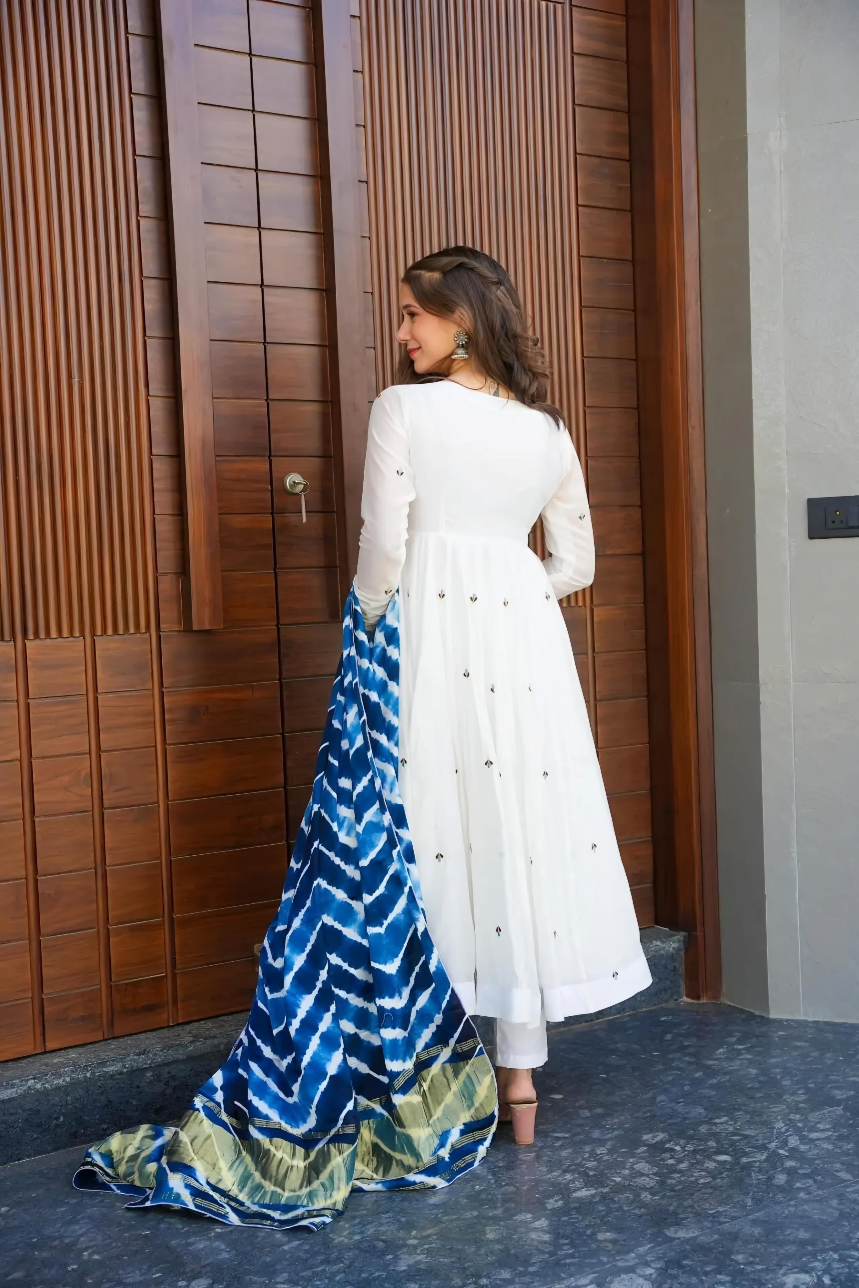 Beautiful Party Wear Anarkali Suit With Thread Embroidery Work