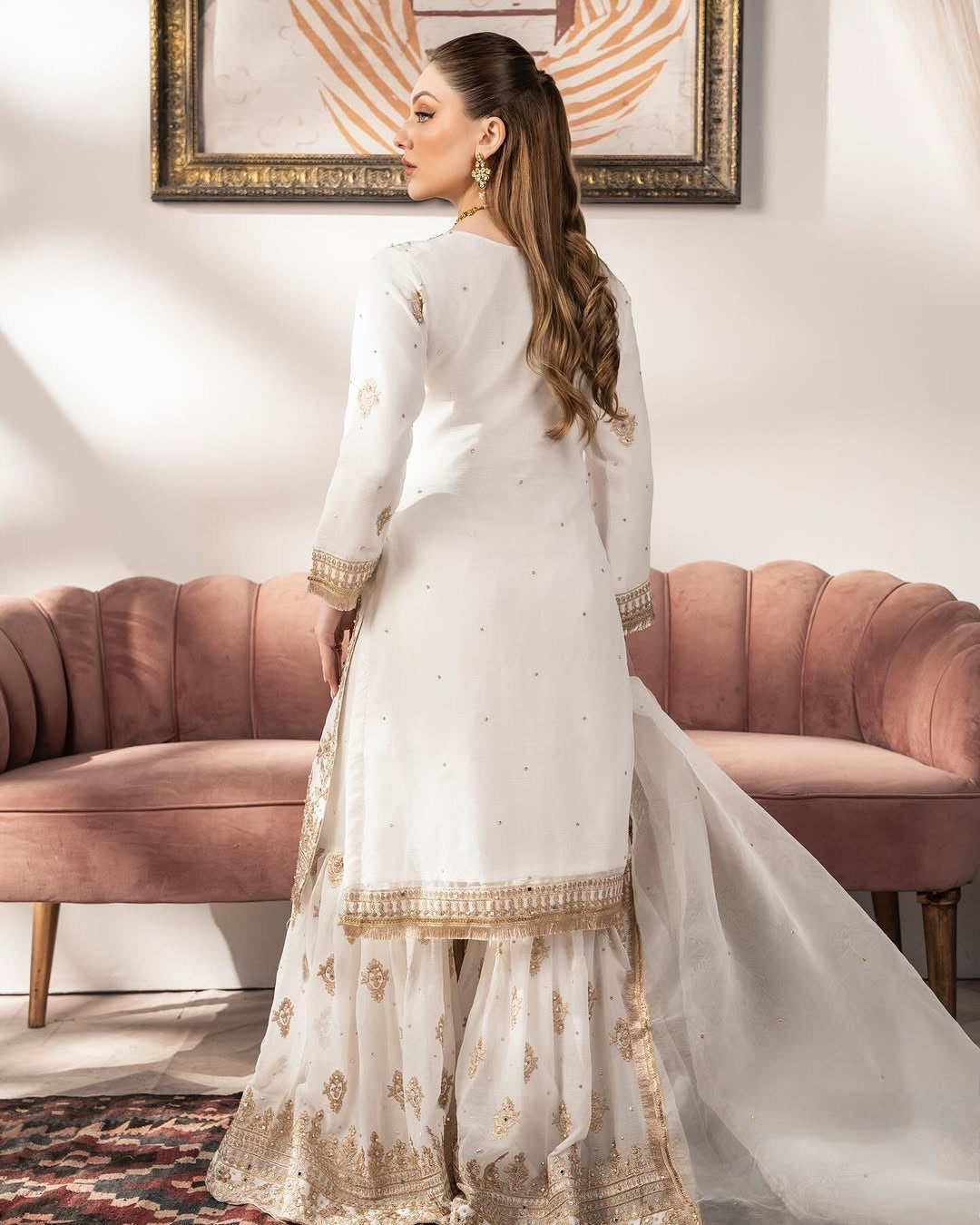 Beautiful Top-Bottom And Dupatta With Heavy Embroidery Sequence Work
