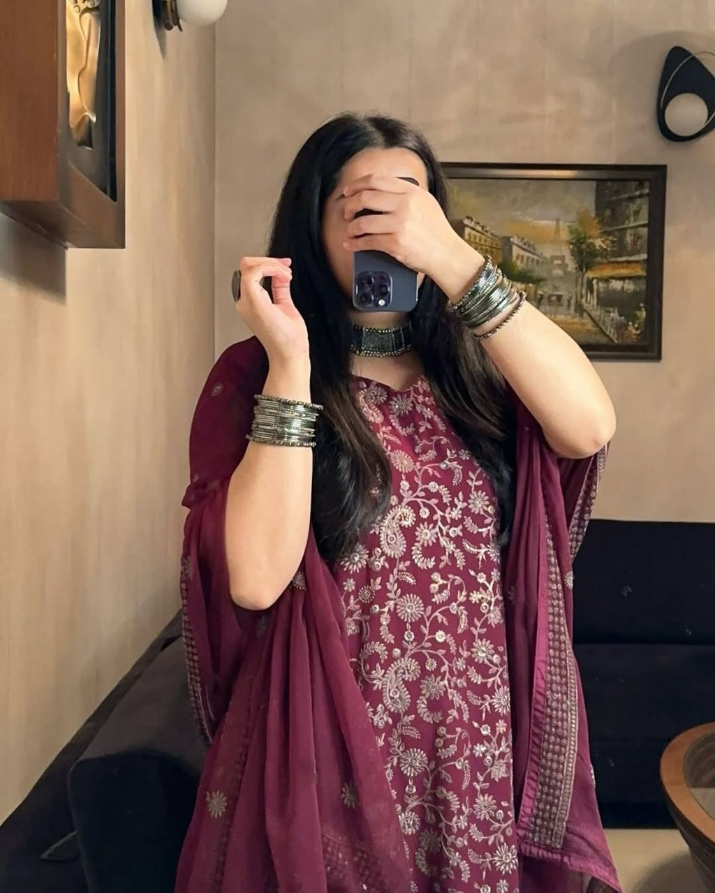 पार्टी वियर डिज़ाइनर टॉप-बॉटम और खूबसूरत दुपट्टा