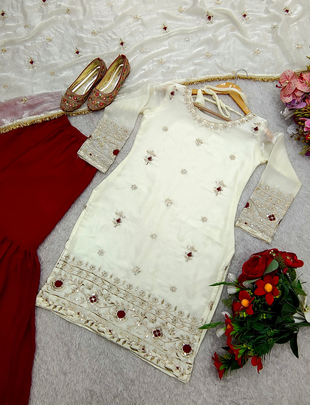 Beautiful Party Wear Top-Sharara And Fancy Dupatta