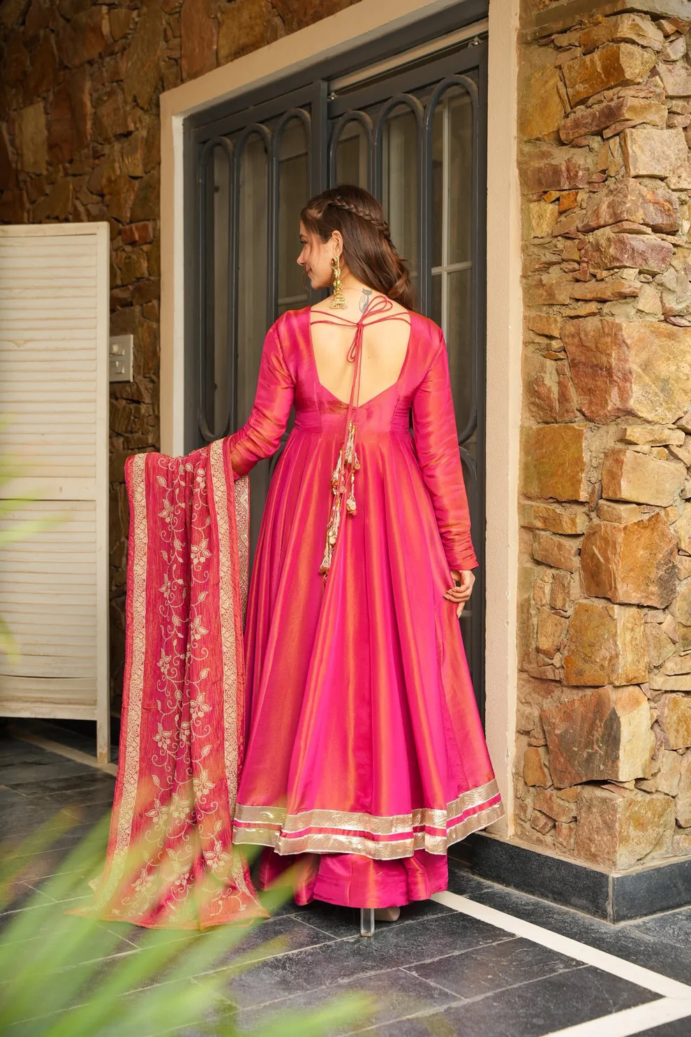 Party Wear Designer Anarkali Gown, Plazzo And Dupatta