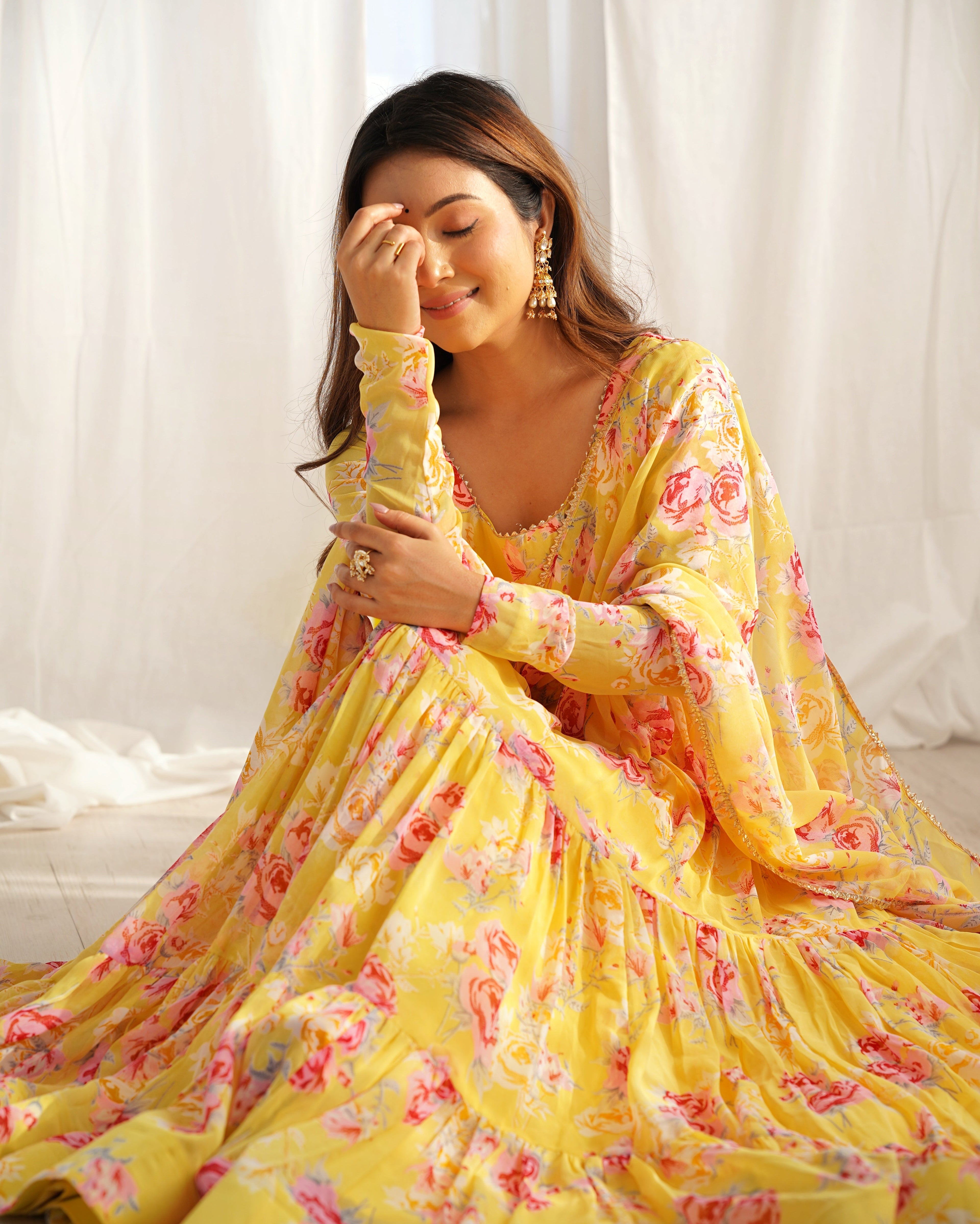 Designer Party Wear Look Anarkali Gown And Pent With Dupatta