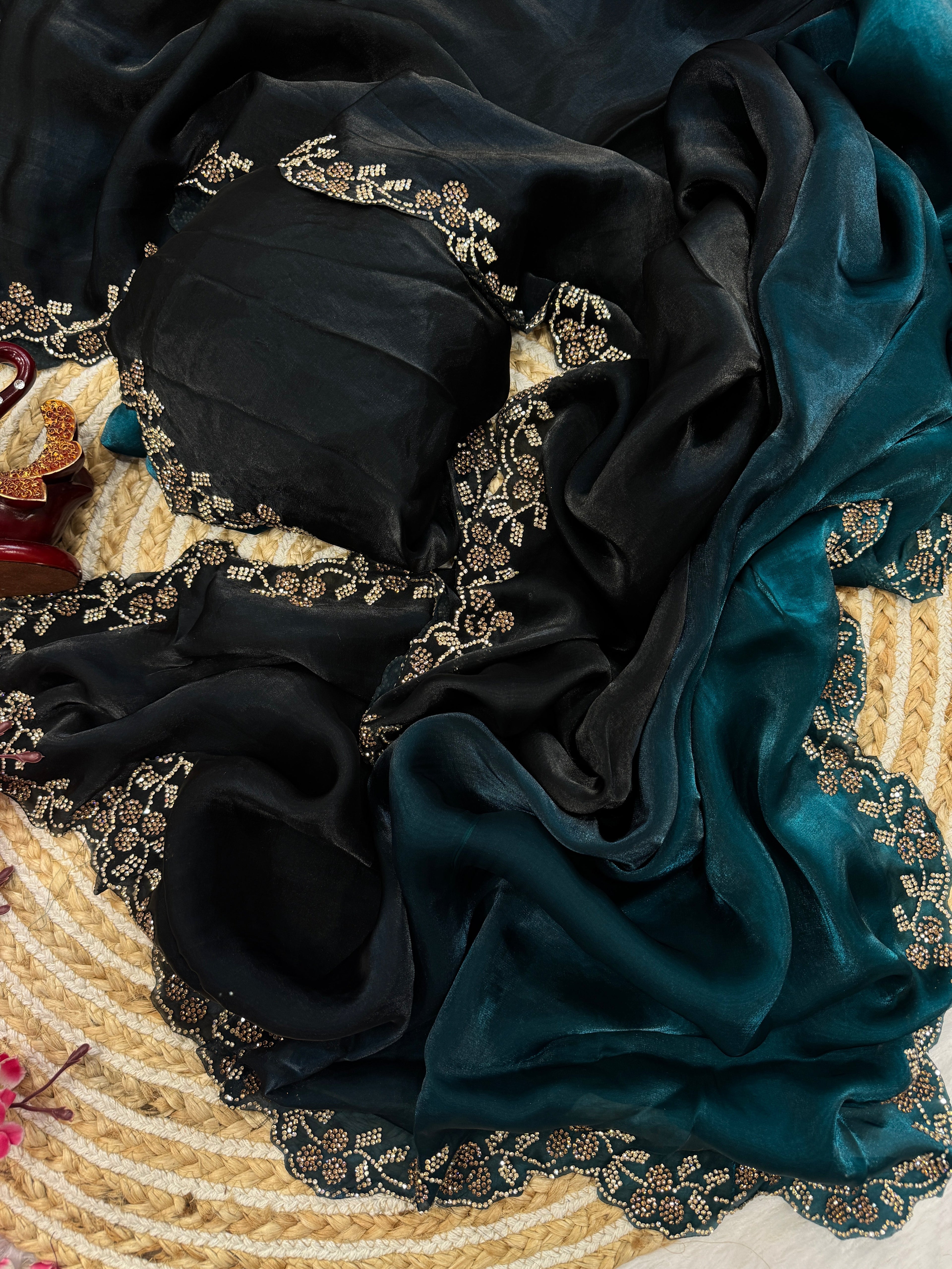 Designer Party Wear Style Saree With Dimond Work